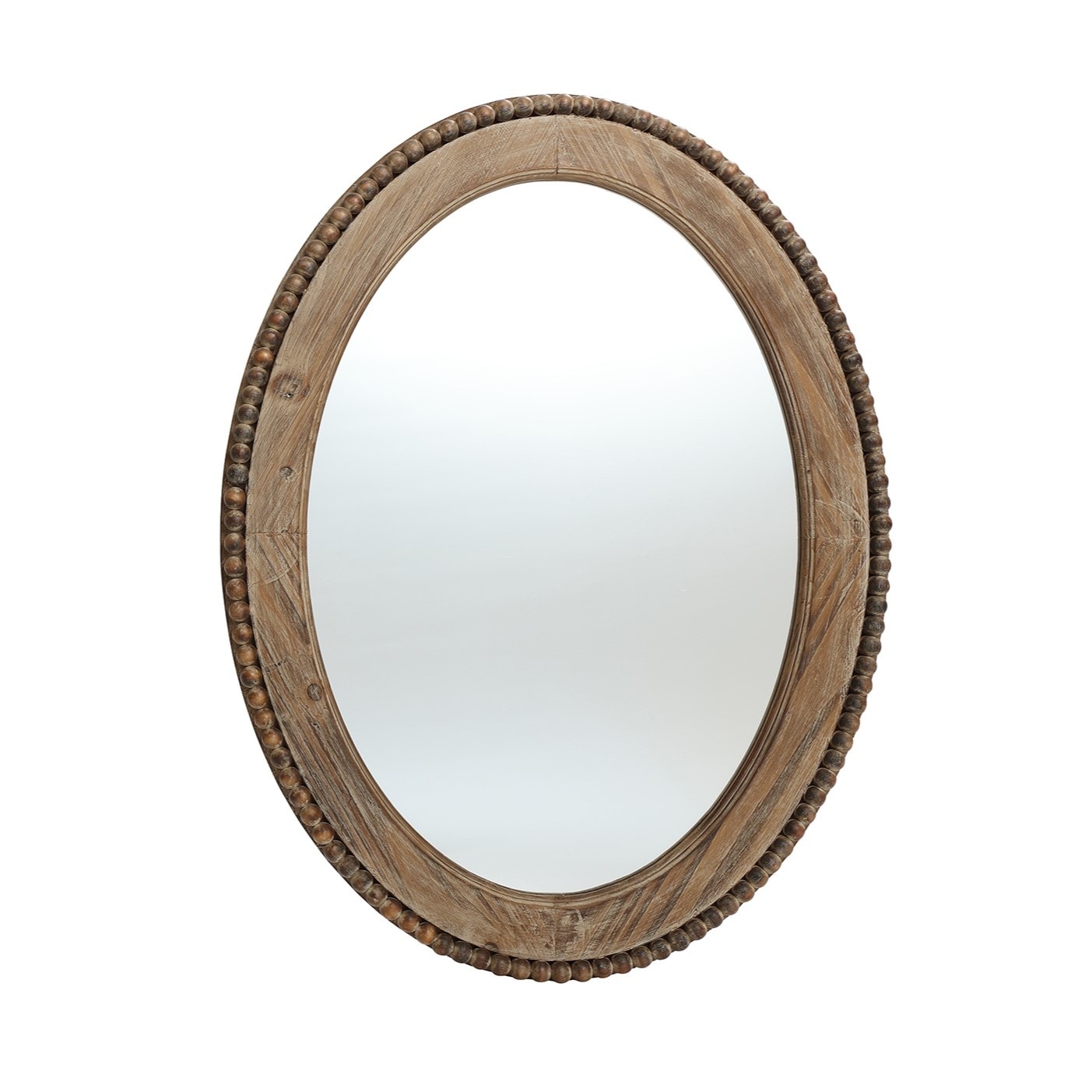 Cameo Wood Framed 32-Inch Oval Wall Mirror, Bathroom Wall Mirror - 31.89 H x 24 W x 1.26 D