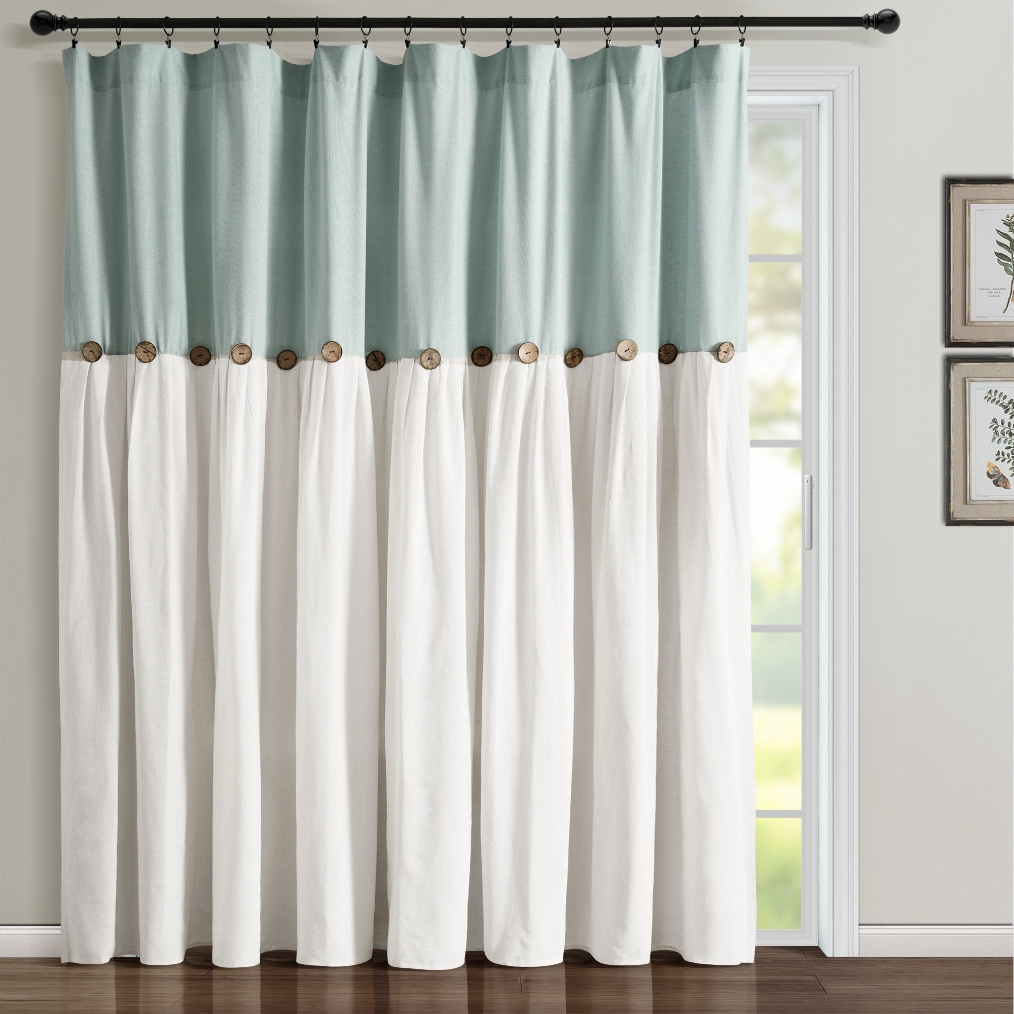 Lush Decor Linen Button Single Panel Window Curtain