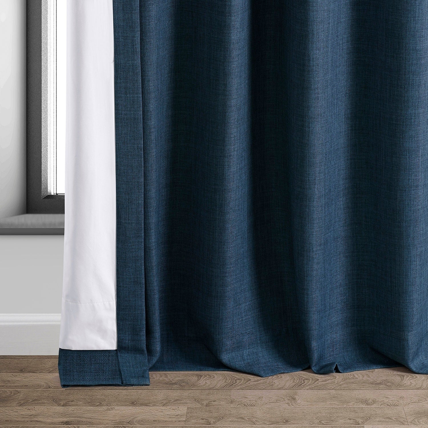 Exclusive Fabrics Faux Linen 100% Blackout Curtains Heat and Light Blocking - (1 Panel)