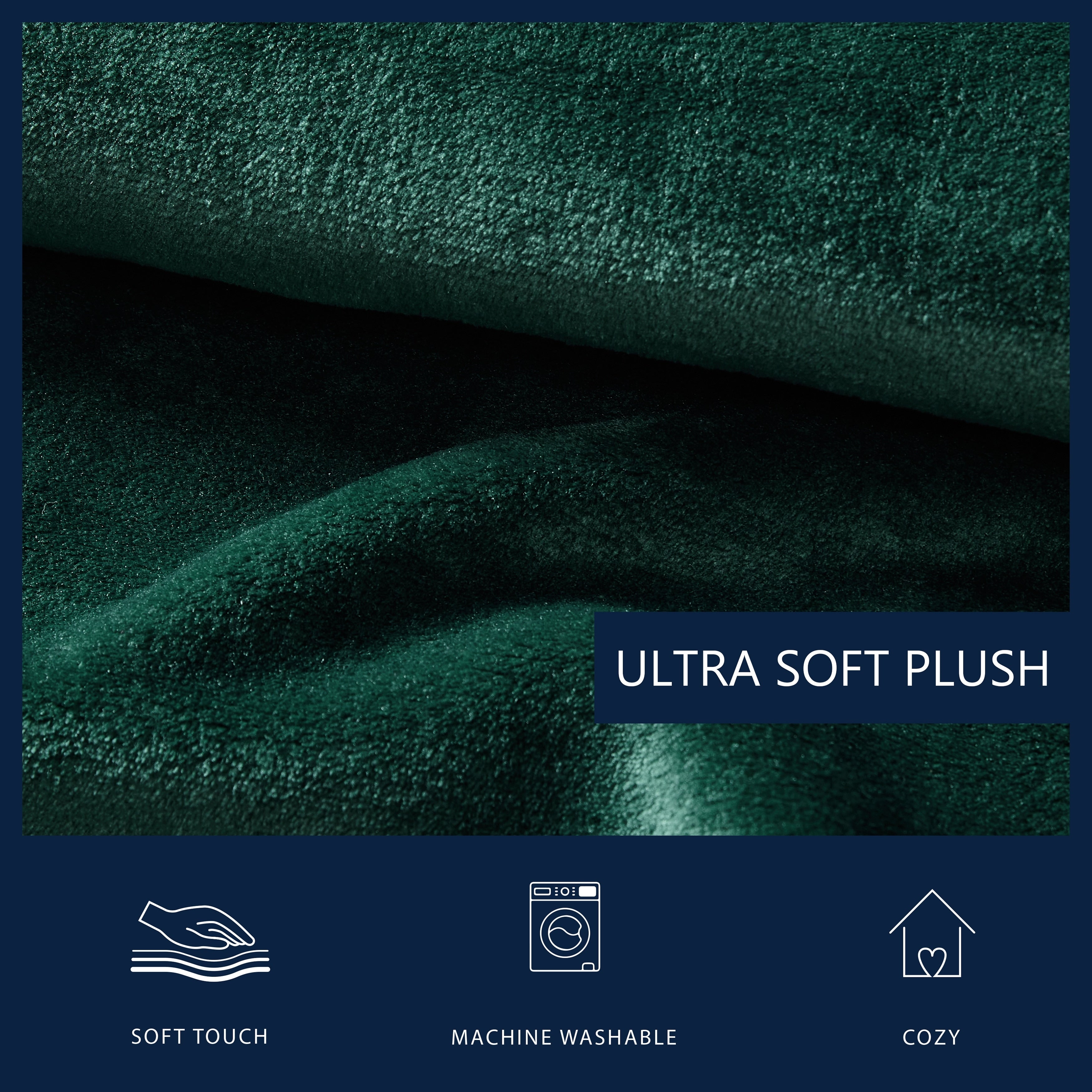 Nautica Solid Ultra Soft Plush Fleece Bed Blanket