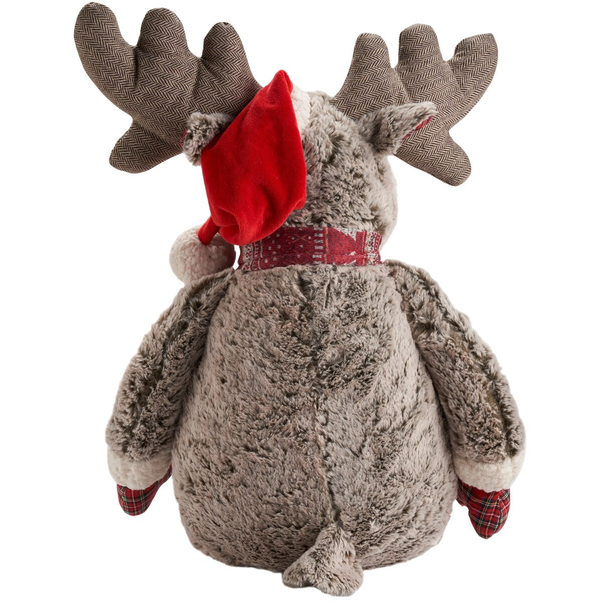 Mina Victory Plush Lines Holiday Moose 22 x 26 Brown Indoor Plush Animal - 22 x 26