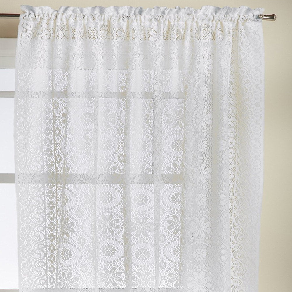 Luxurious Old World Style Lace Window Curtain Panel