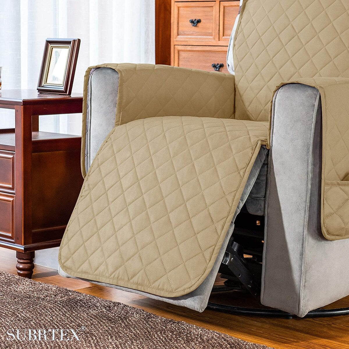 Subrtex Reversible Recliner Sofa Slipcover With Pockets