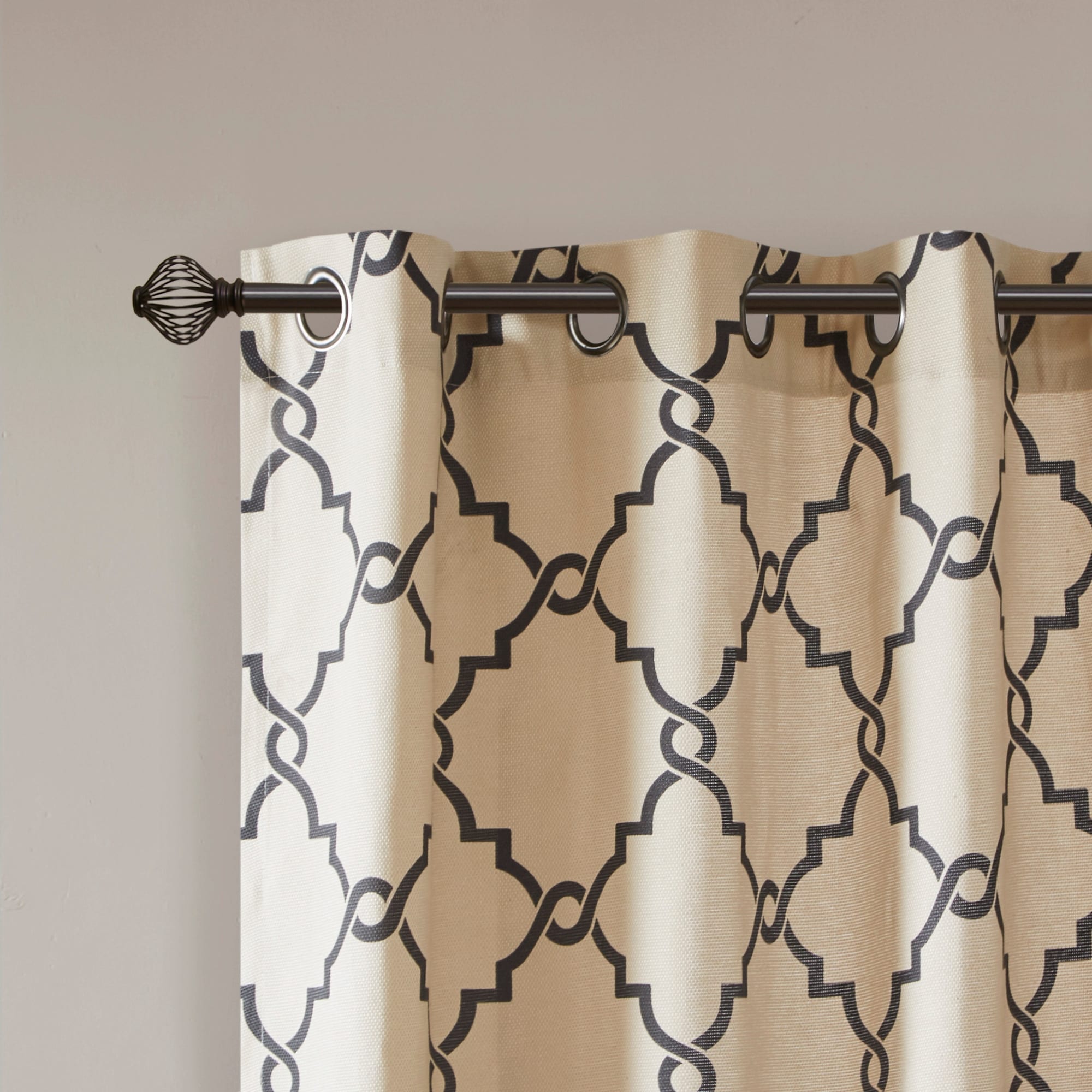 Madison Park Westmont Fretwork Print Grommet Top Window Single Curtain Panel