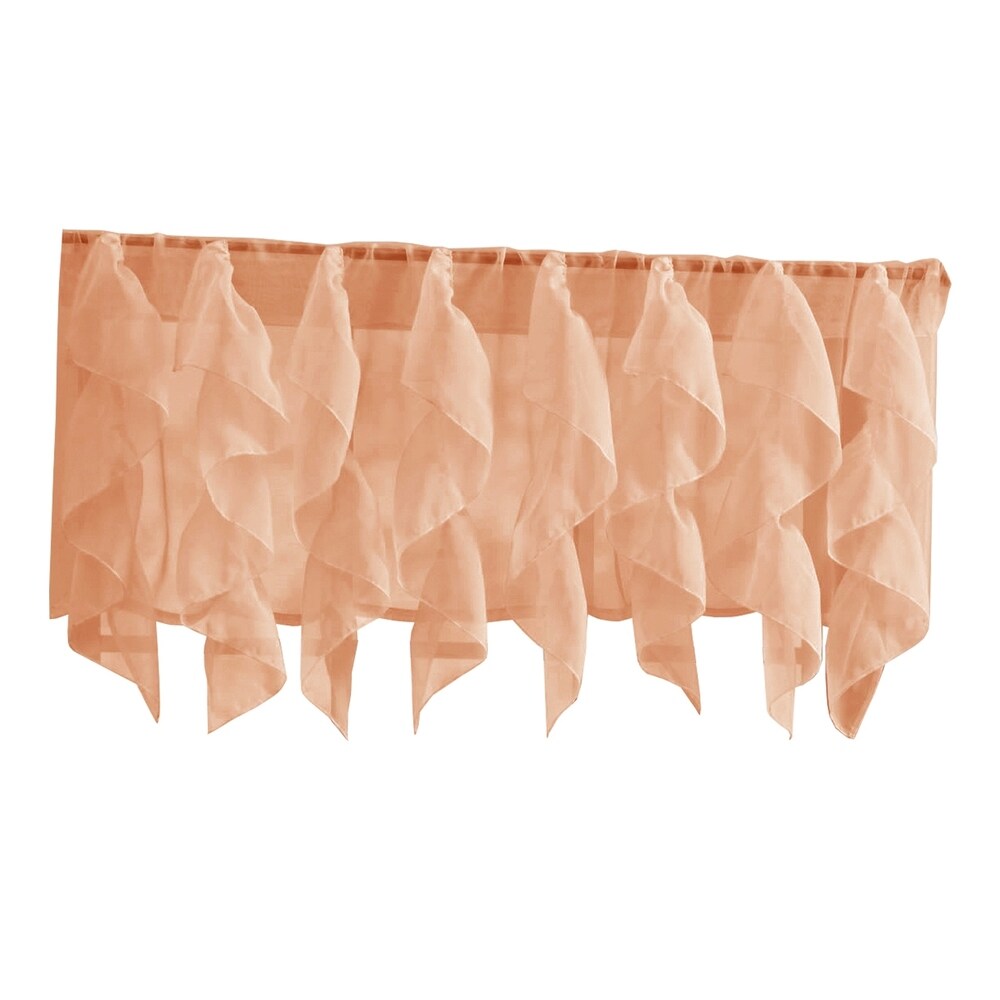 Sweet Home Collection Spice Vertical Ruffled Waterfall Valance and Curtain Tiers