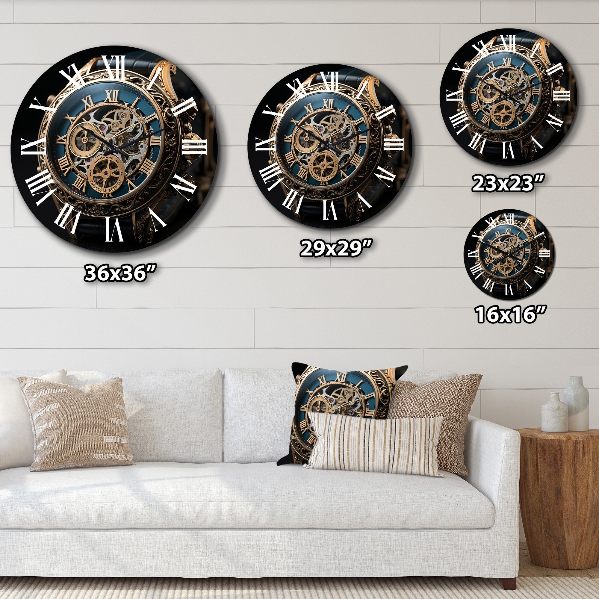 Designart Luxury Watch Diamond Dusk V Fashion Oversized Wall Clock