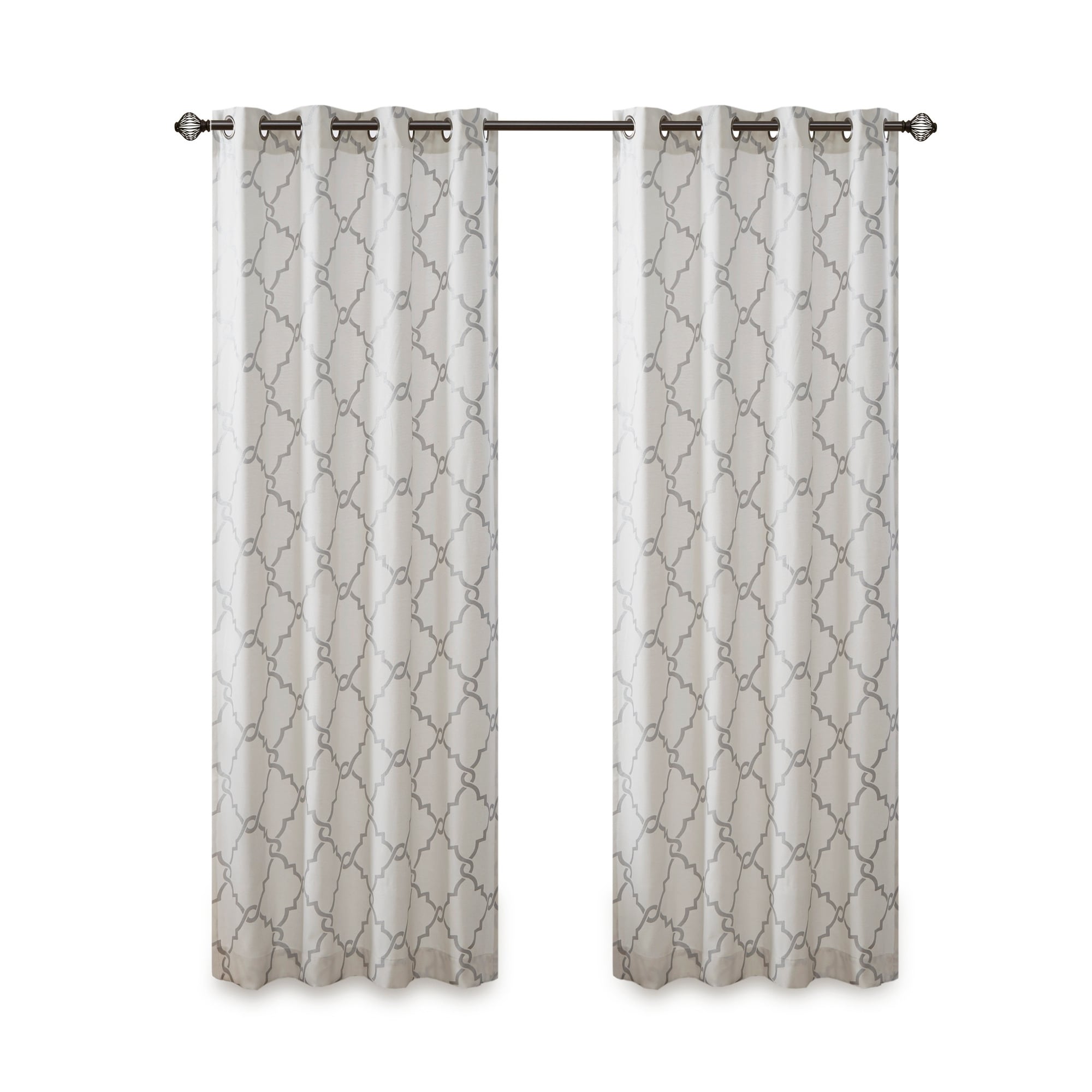 Madison Park Westmont Fretwork Print Grommet Top Window Single Curtain Panel