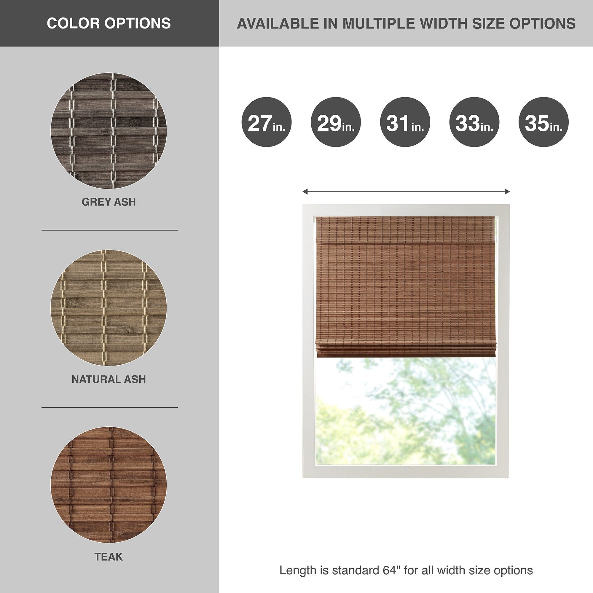 Madison Park Lyndon Bamboo Light Filtering Roman Shade