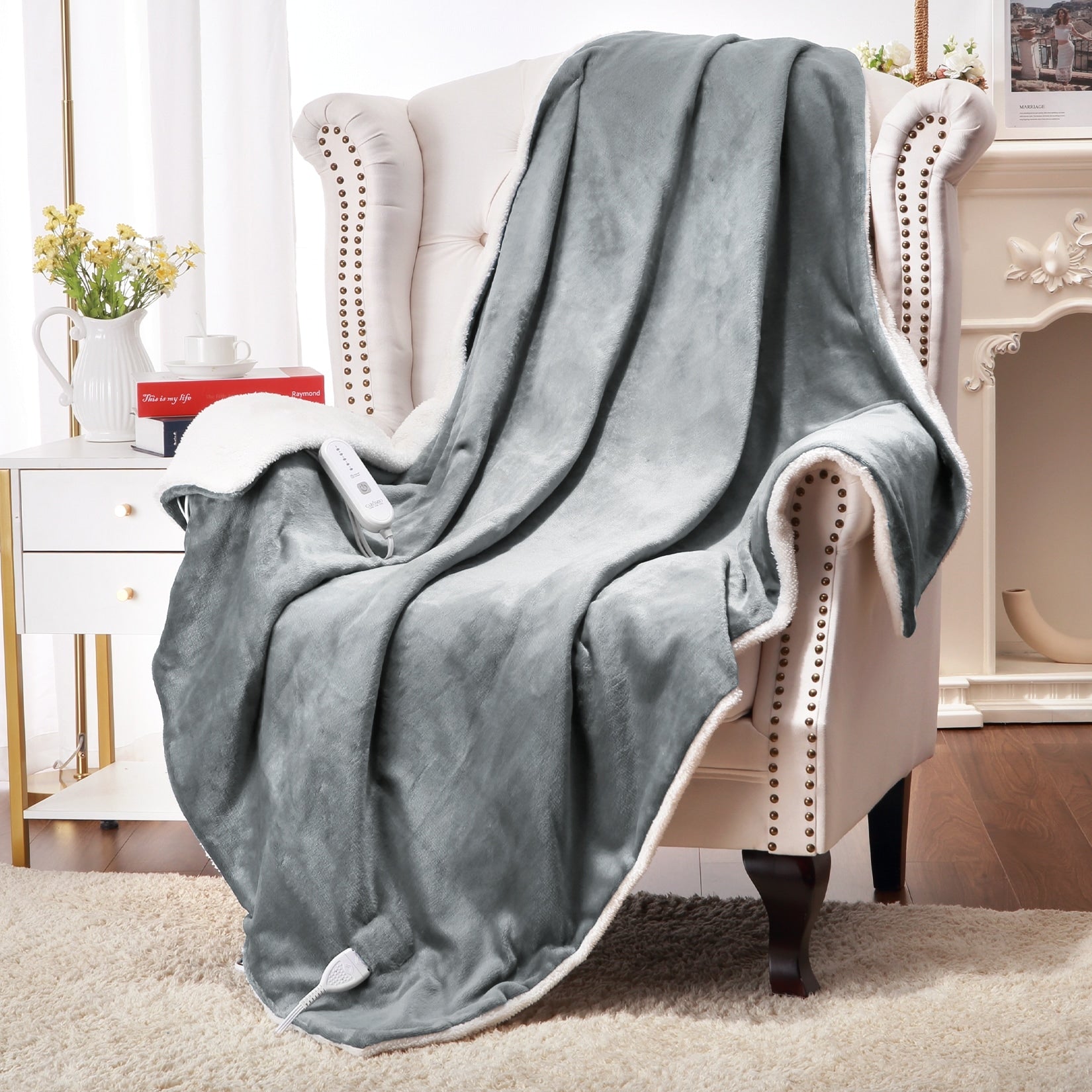 Heated Blanket Electric Soft Thickened Flannel to Sherpa Fast