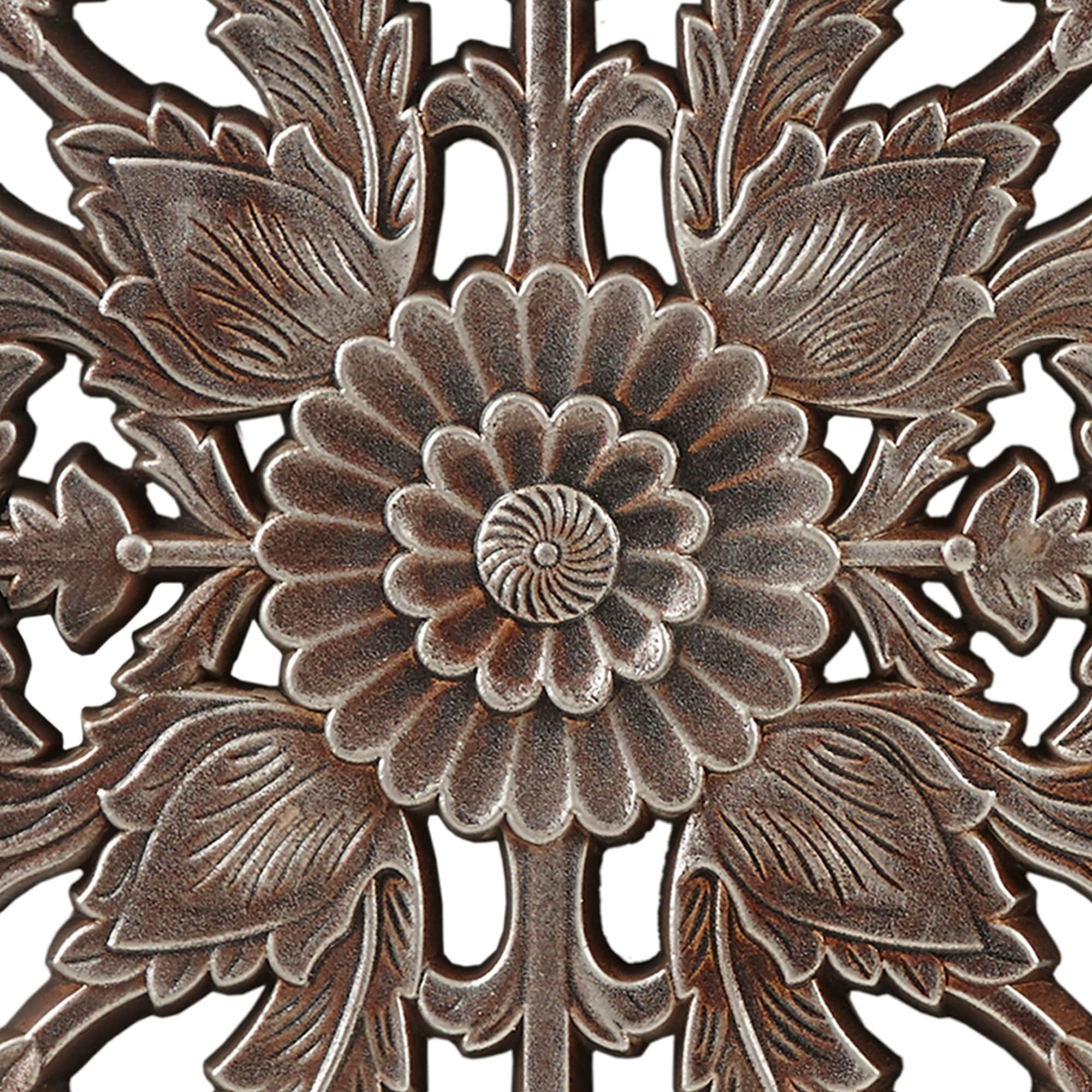 Madison Park Botanical Distressed Carved Wood Wall Décor (Set of 2)