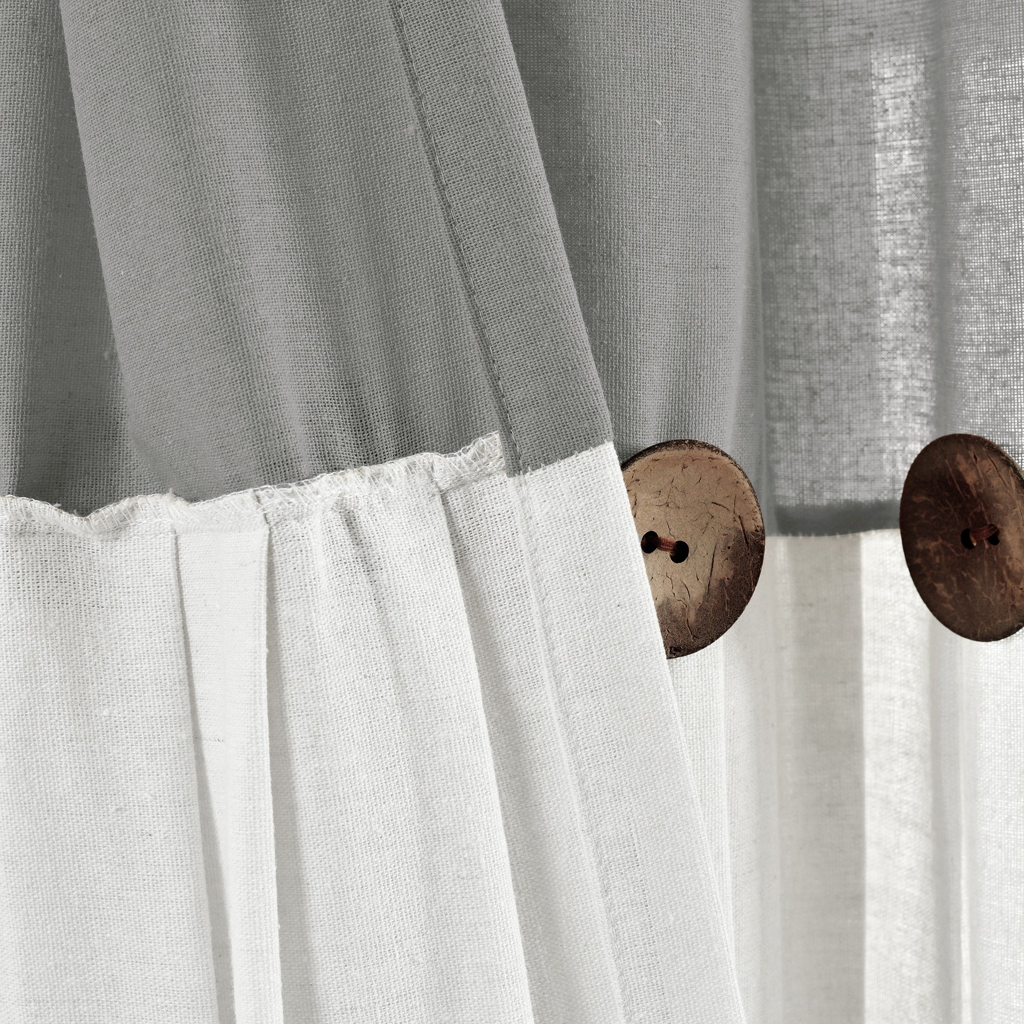 Lush Decor Linen Button Single Panel Window Curtain