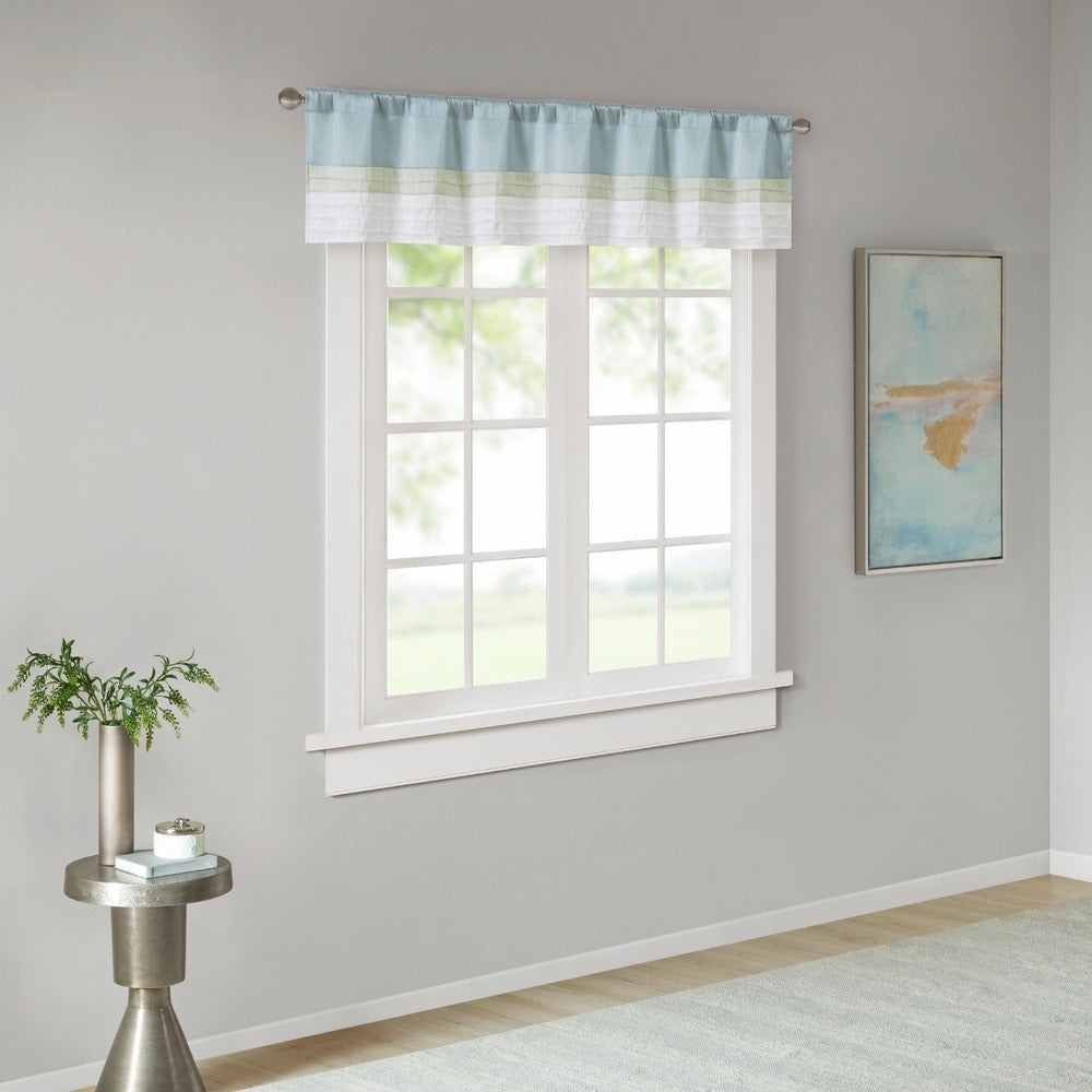 Madison Park Chester Pieced and Pintuck Lined Window Valance