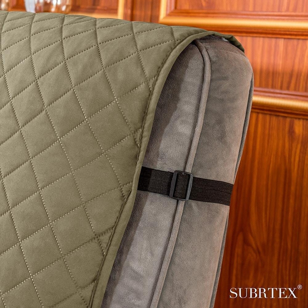 Subrtex Reversible Recliner Sofa Slipcover With Pockets