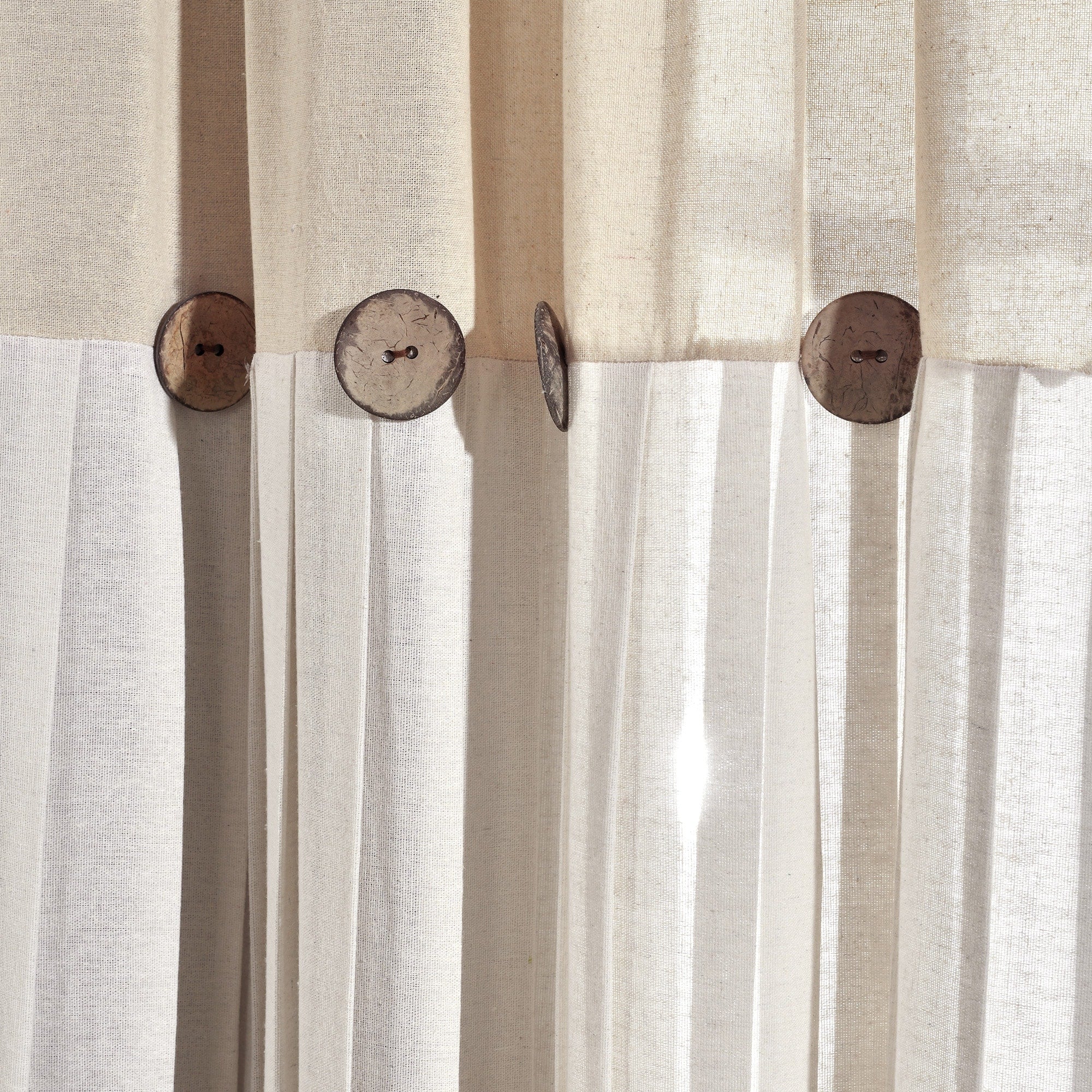 Lush Decor Linen Button Single Panel Window Curtain