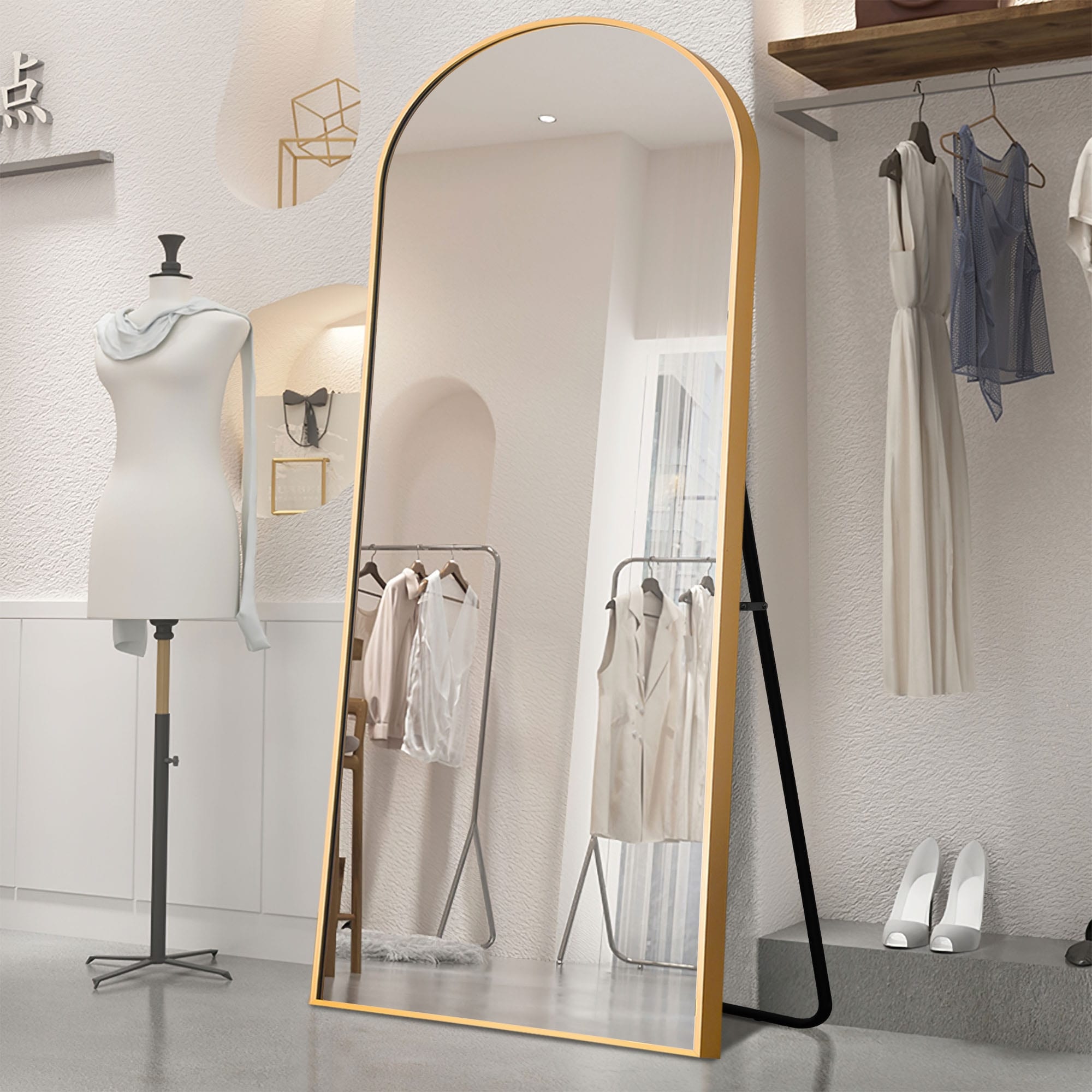 Dovelina Arched Full Length Floor Wall Mirror Standing Mirror