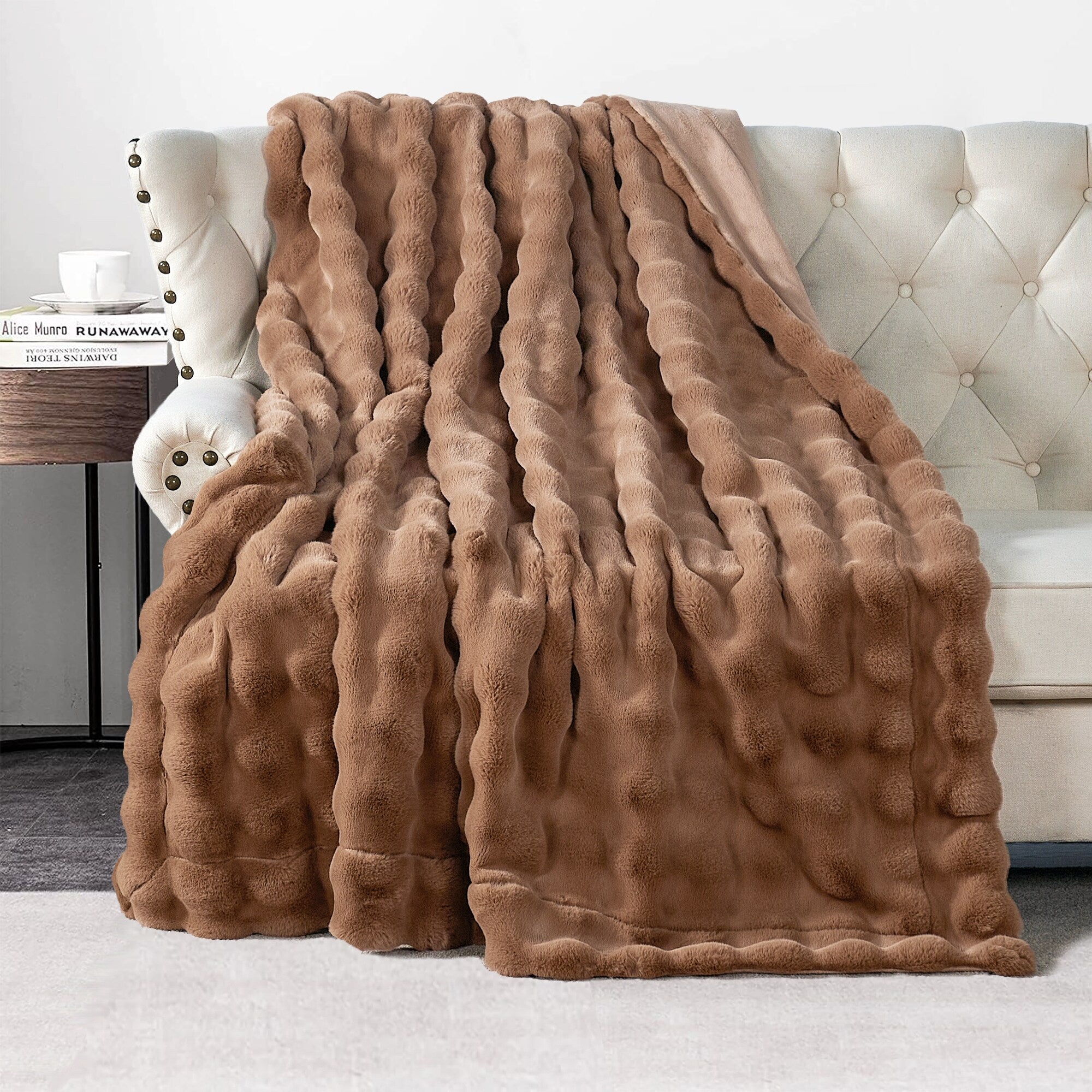 Home Soft Things Bubble Textured FauxFur Throw Cozy Soft Blankets