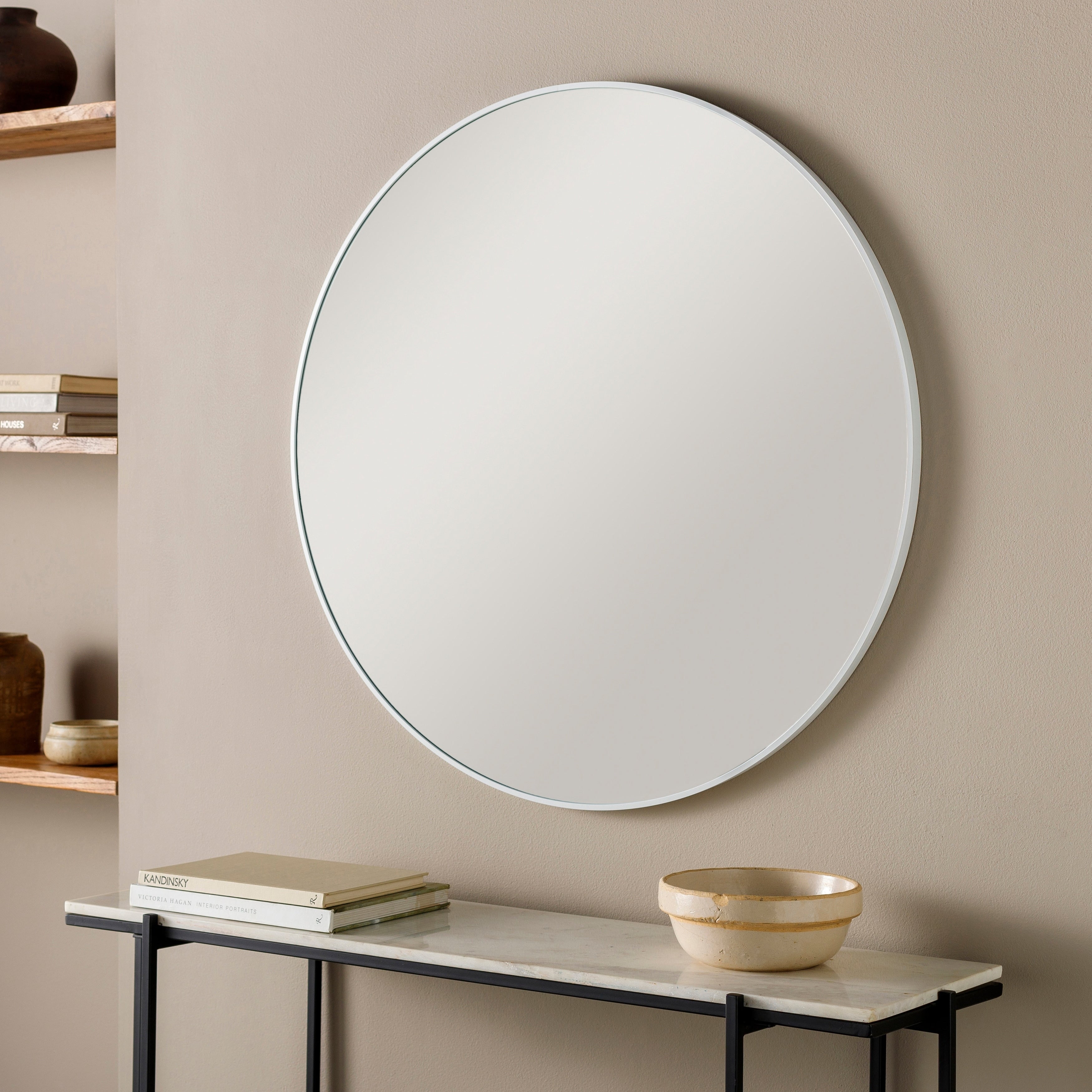 Livabliss Aranya Modern Aluminum Round Circle Accent Mirror