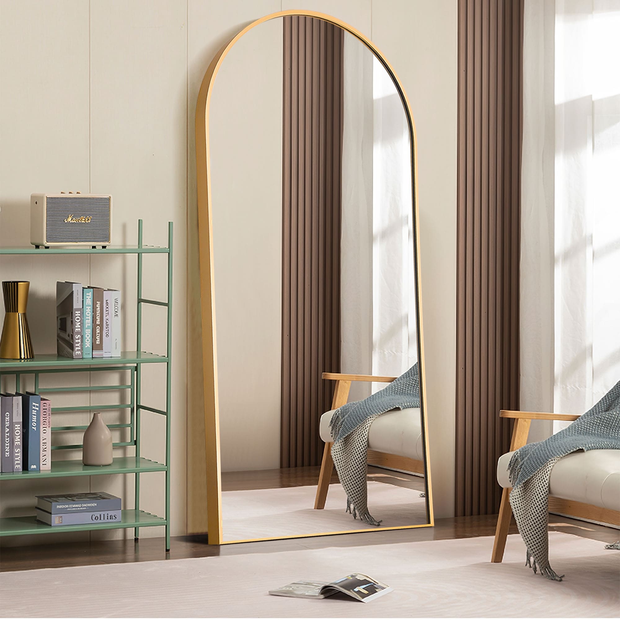 Dovelina Arched Full Length Floor Wall Mirror Standing Mirror