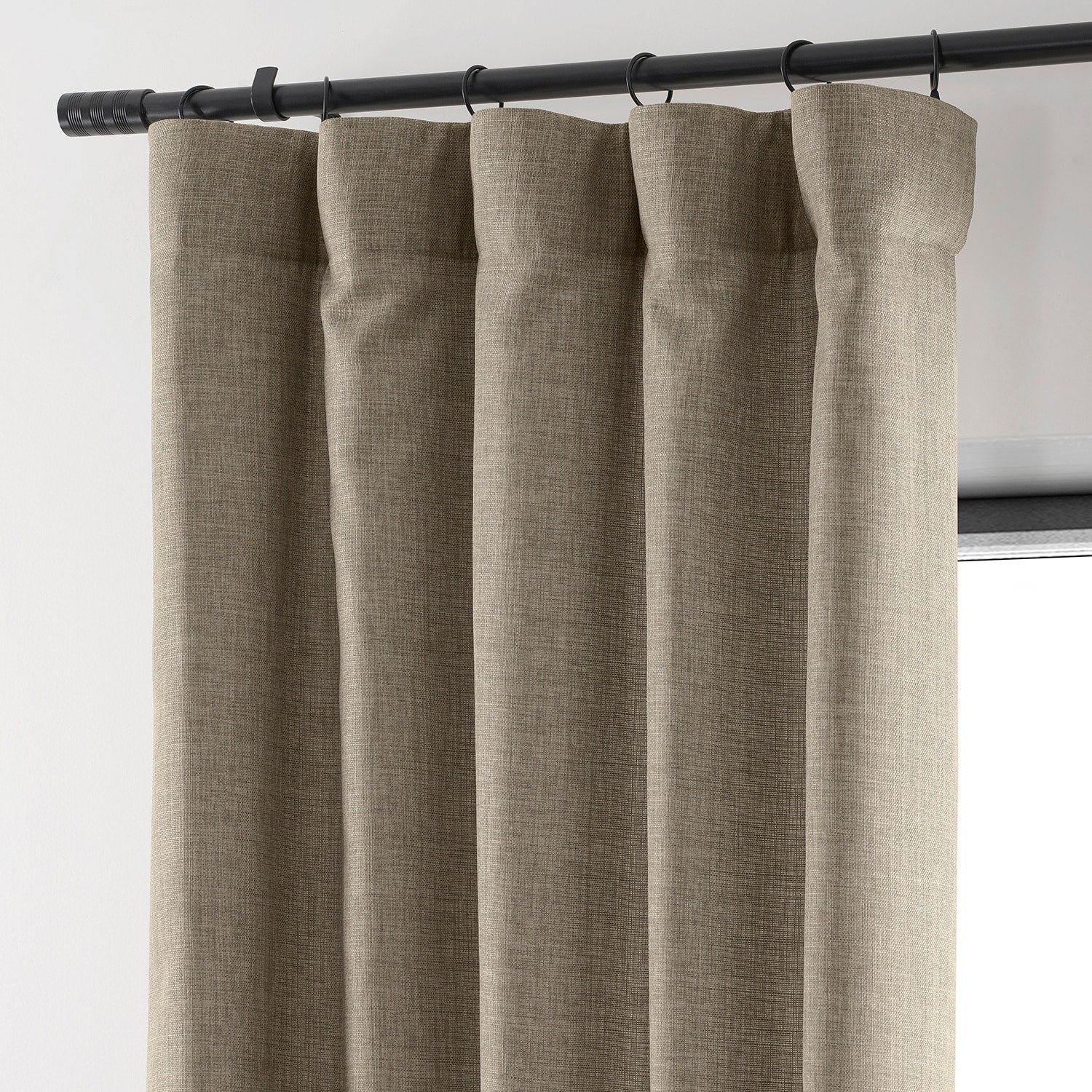 Exclusive Fabrics Italian Faux Linen Room Darkening Curtains for Bedroom & Living Room Curtains - Single Panel Window Curtains