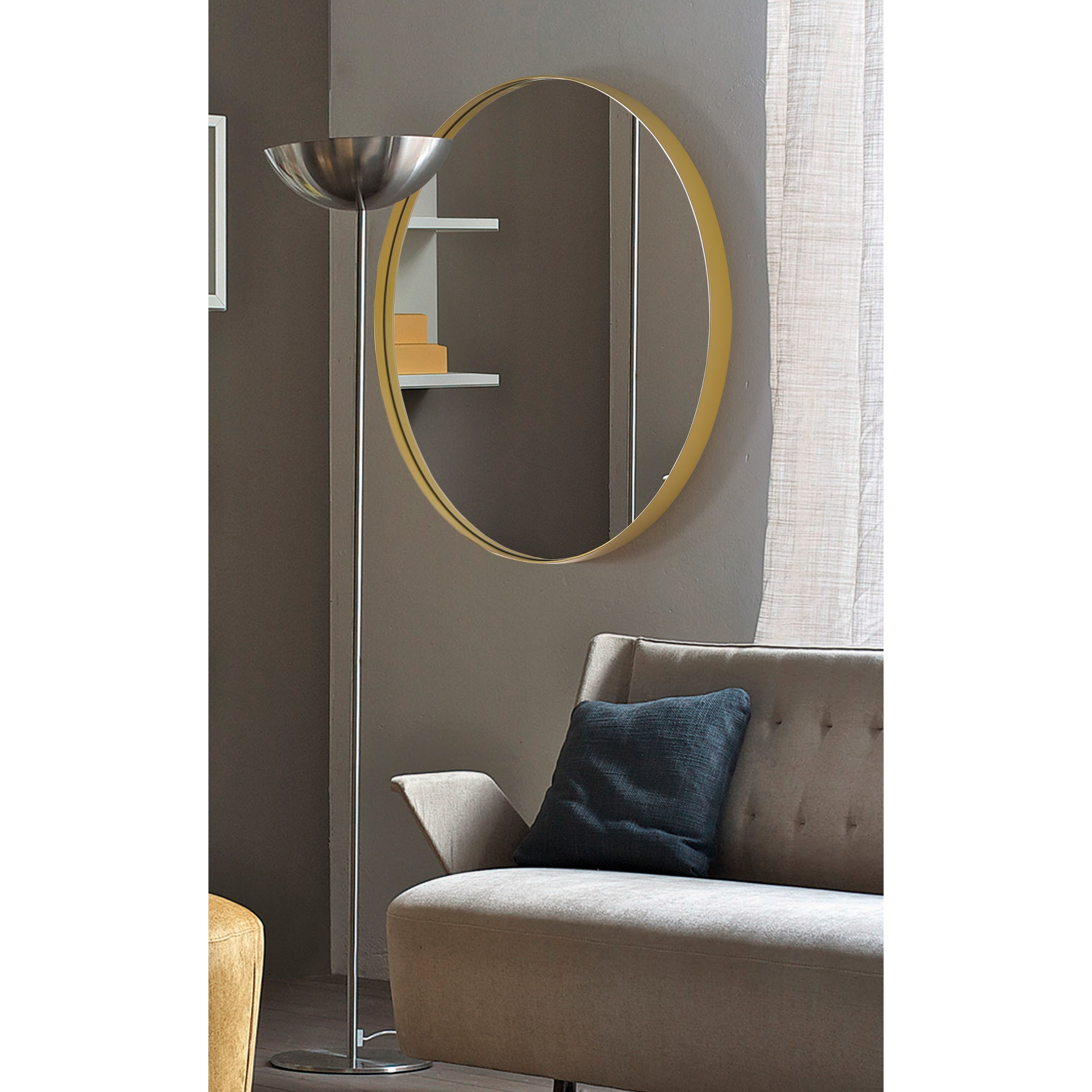 SUNBOW Gold Round Wall and Bathroom Mirror - 24