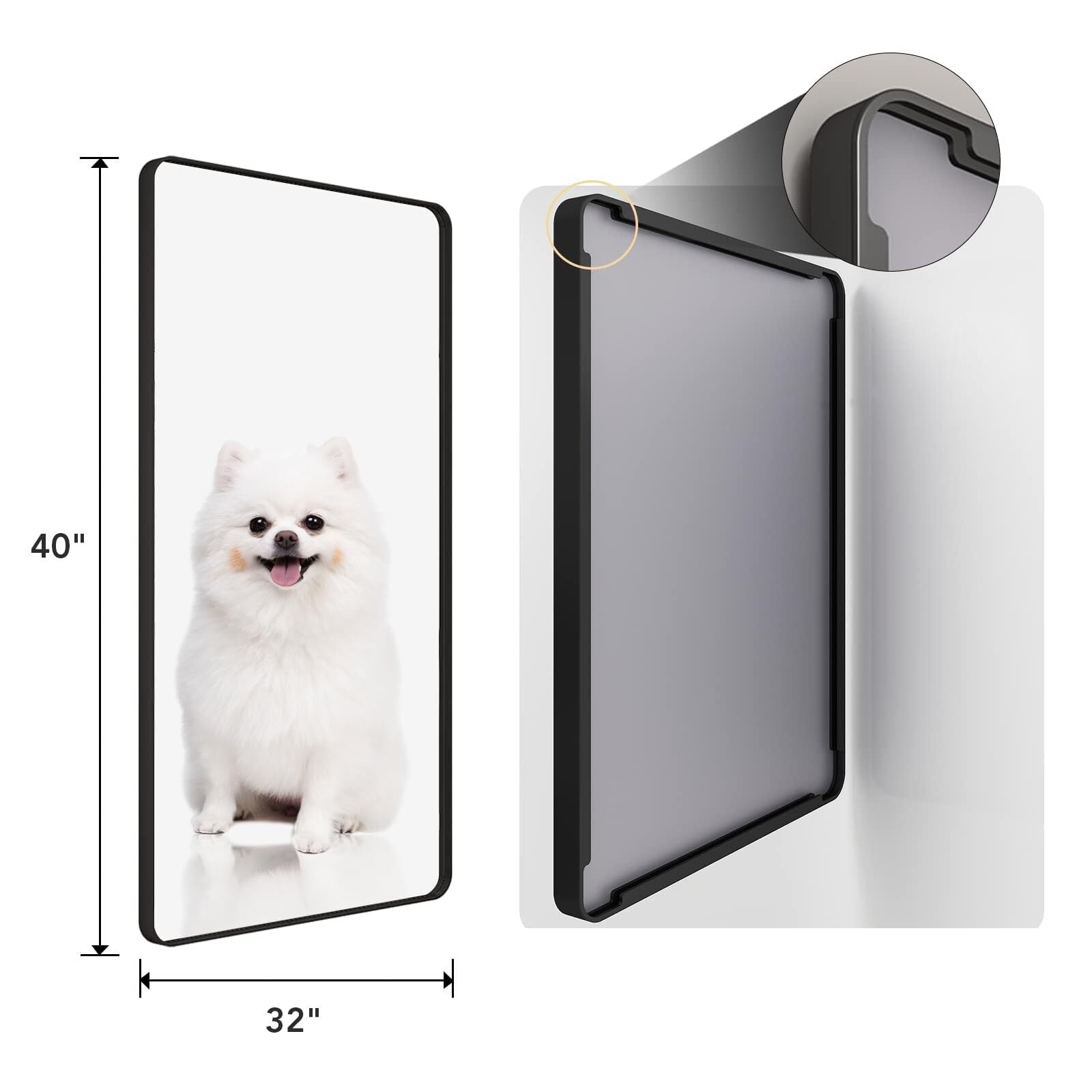 Black Mirror Wall Mirror for Bathroom