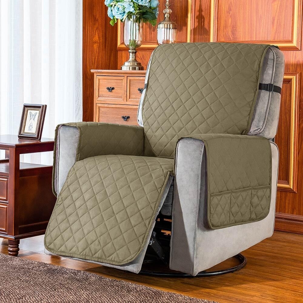 Subrtex Reversible Recliner Sofa Slipcover With Pockets