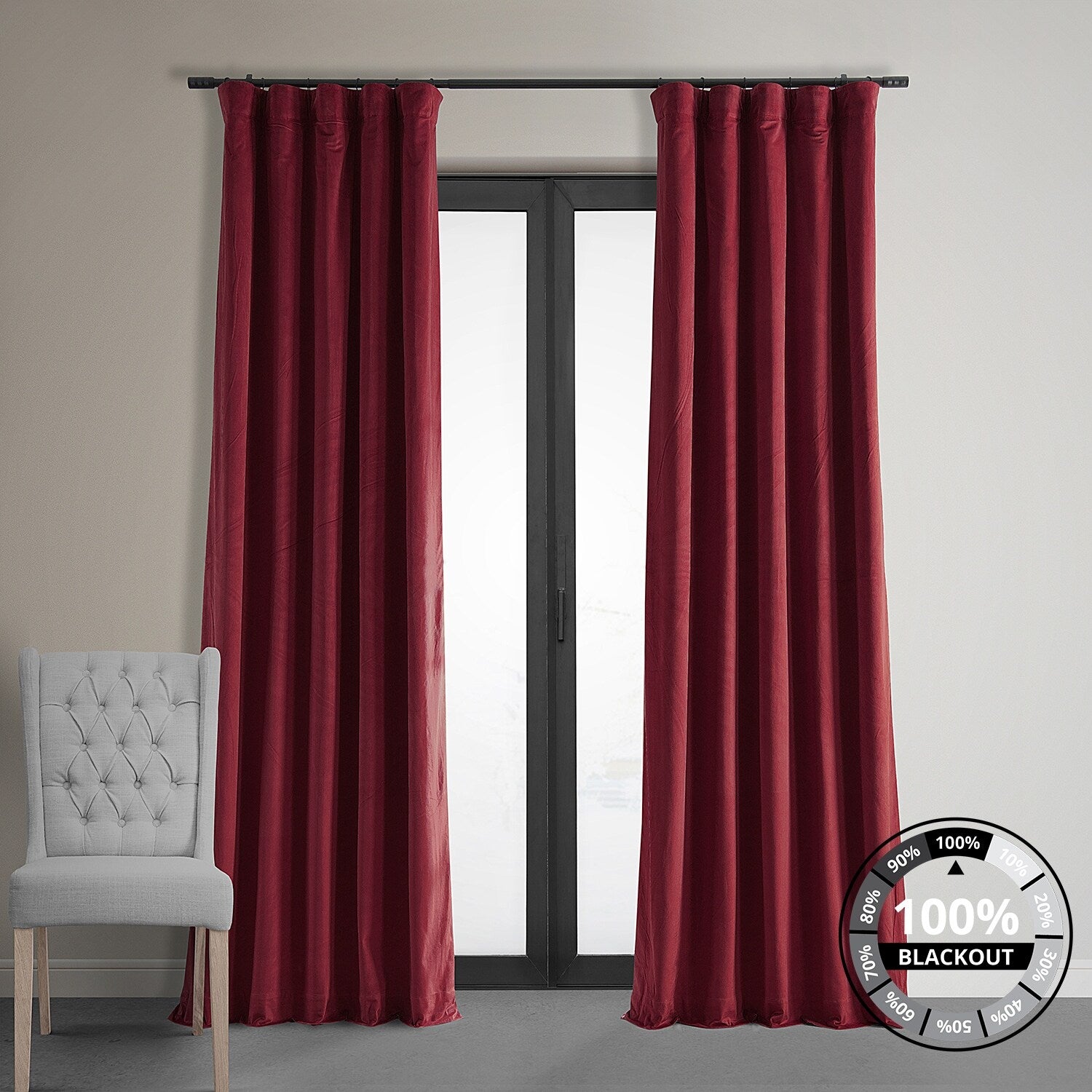 Exclusive Fabrics Signature Blackout Velvet Curtain (1 Panel)