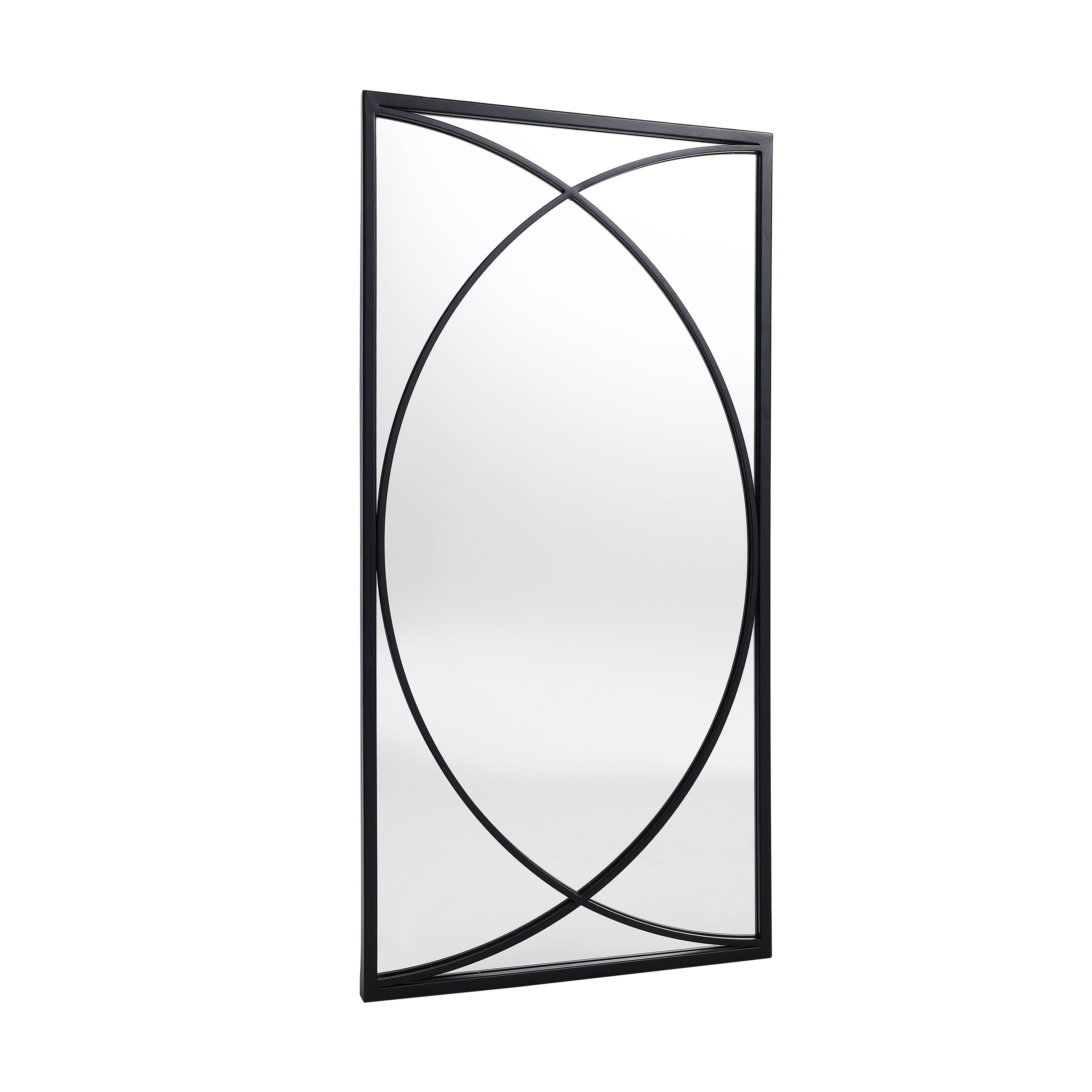 3-Piece Black Metal Rectangular Wall Mirror Set - 31.9 H x 15.75 W x 0.75 D