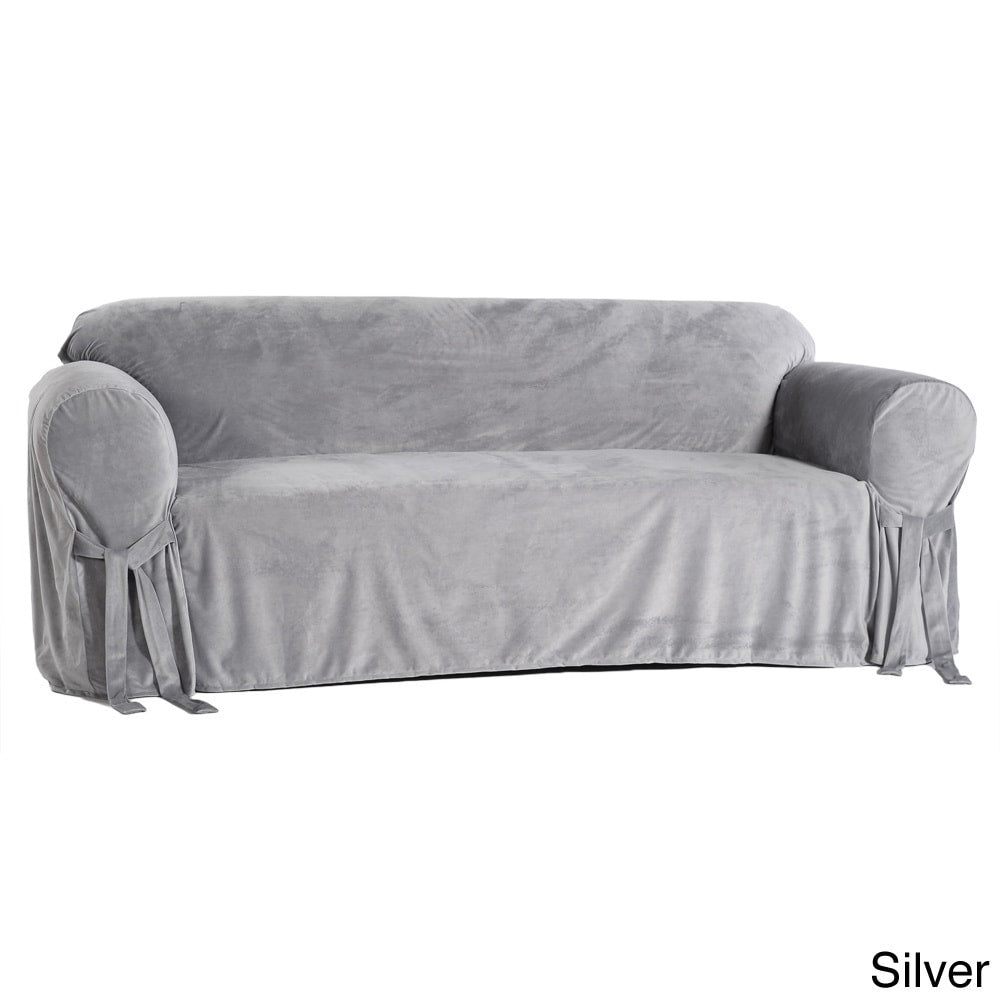 Classic Slipcovers Microfiber Velvet Sofa Slipcover