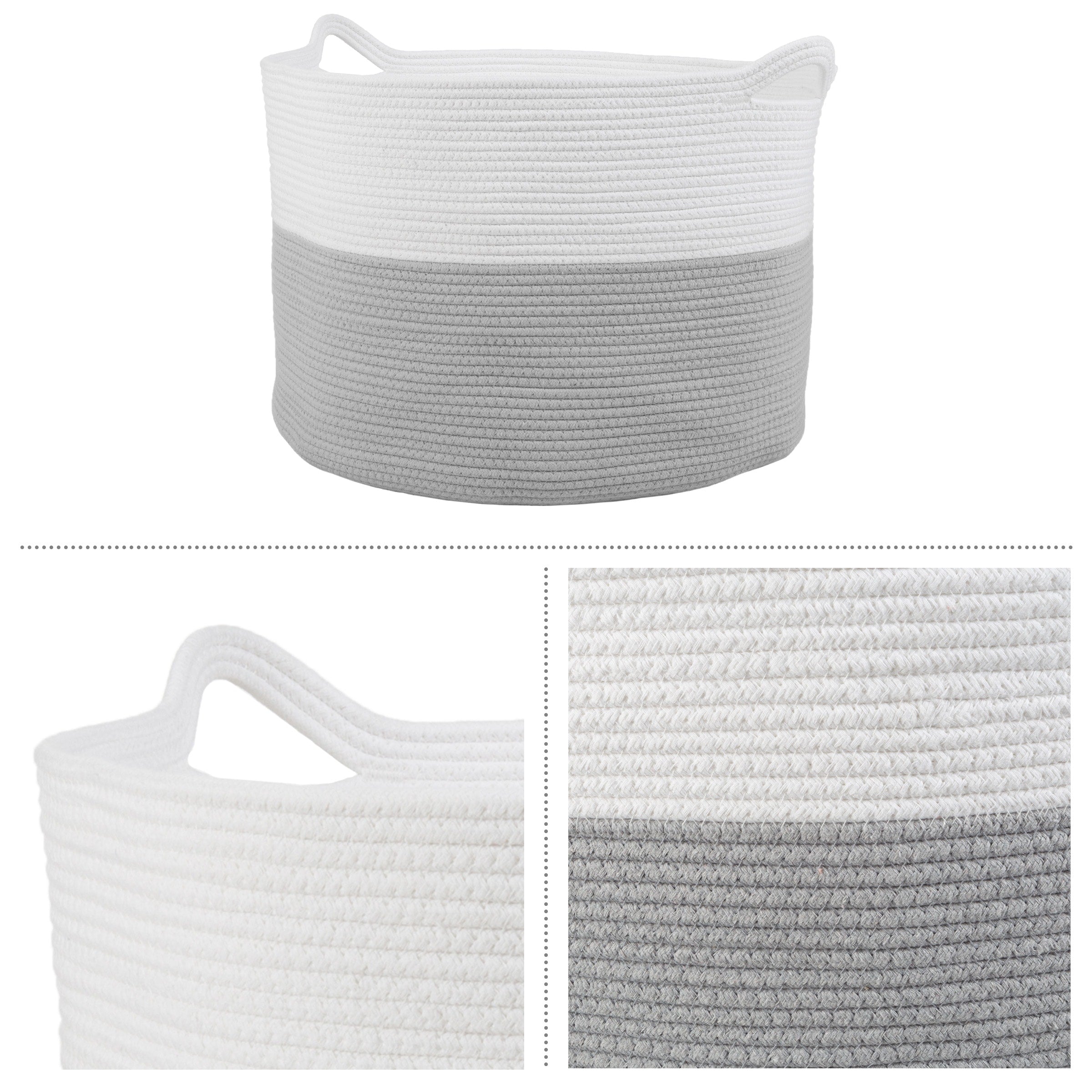 Extra-Large Basket - Cotton Rope Basket with Handles - Baskets for Organizing by Home-Complete