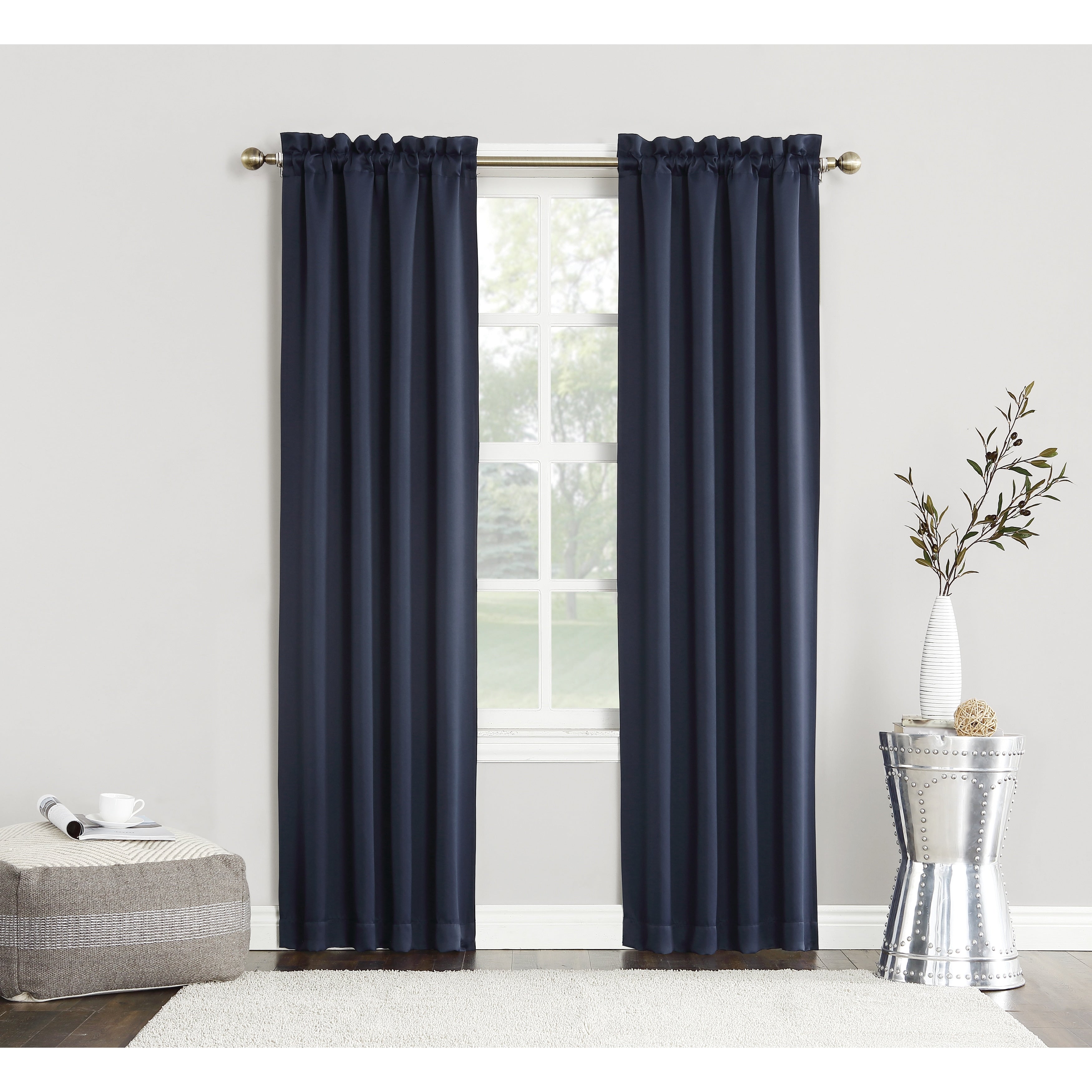 Sun Zero Hayden Energy Saving Blackout Rod Pocket 1-Piece Curtain Panel, Single Panel