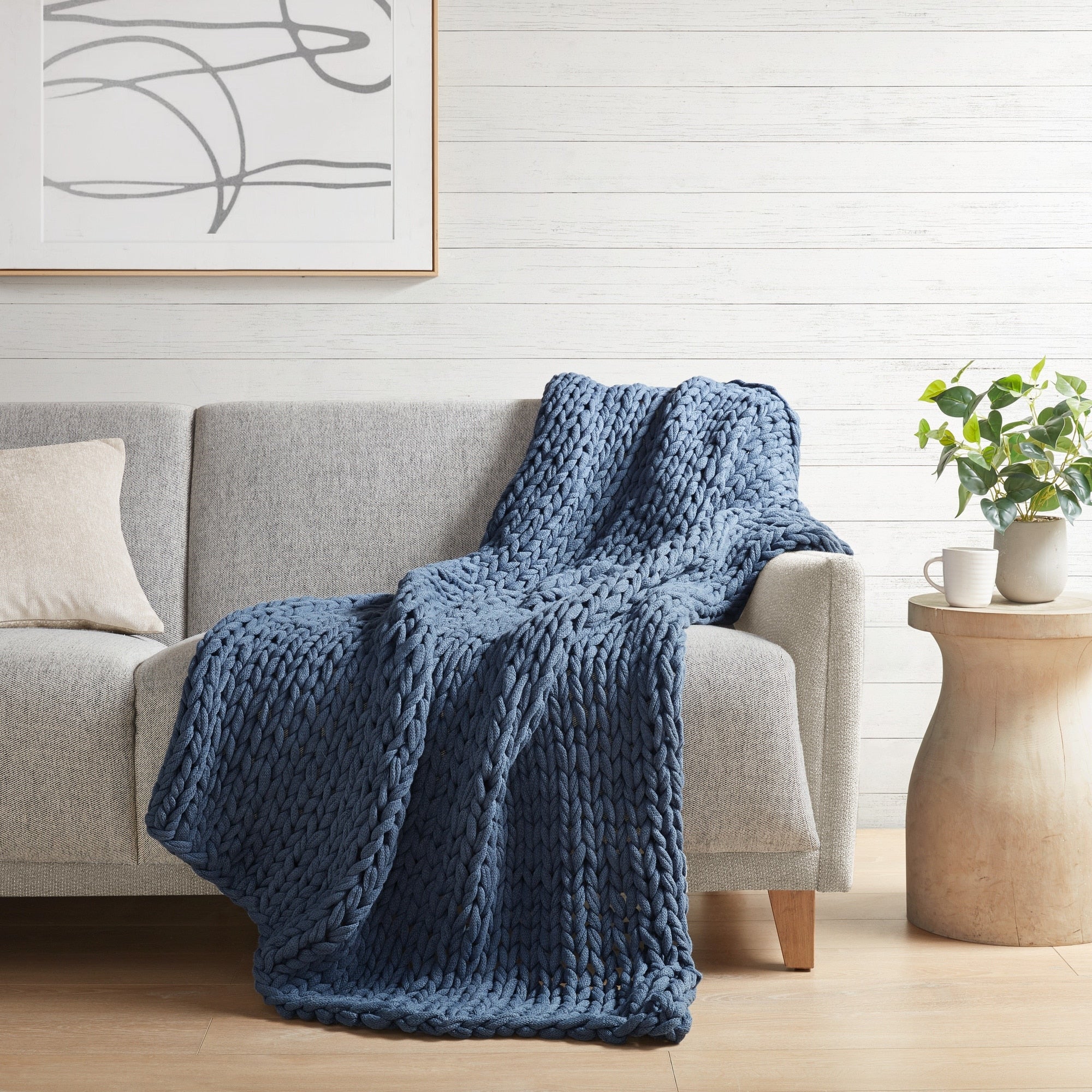 Madison Park Hand Made Chunky Double Knit Throw Blanket