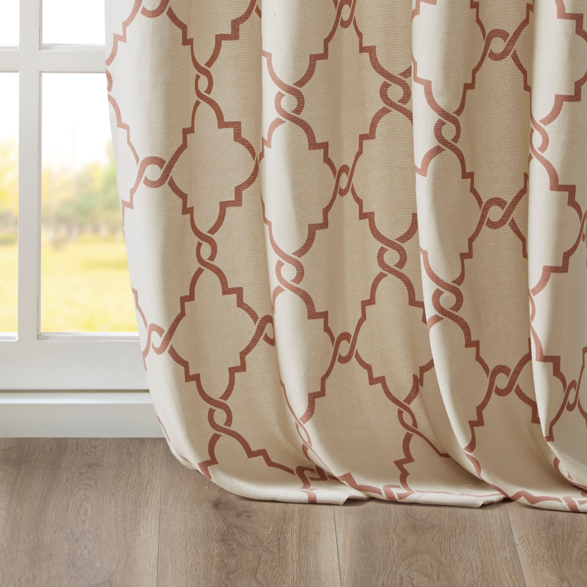 Madison Park Westmont Fretwork Print Grommet Top Window Single Curtain Panel