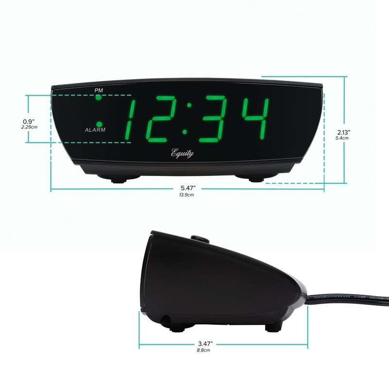 Equity by La Crosse 75902 Green LED 0.9 Inch Digital Alarm Clock