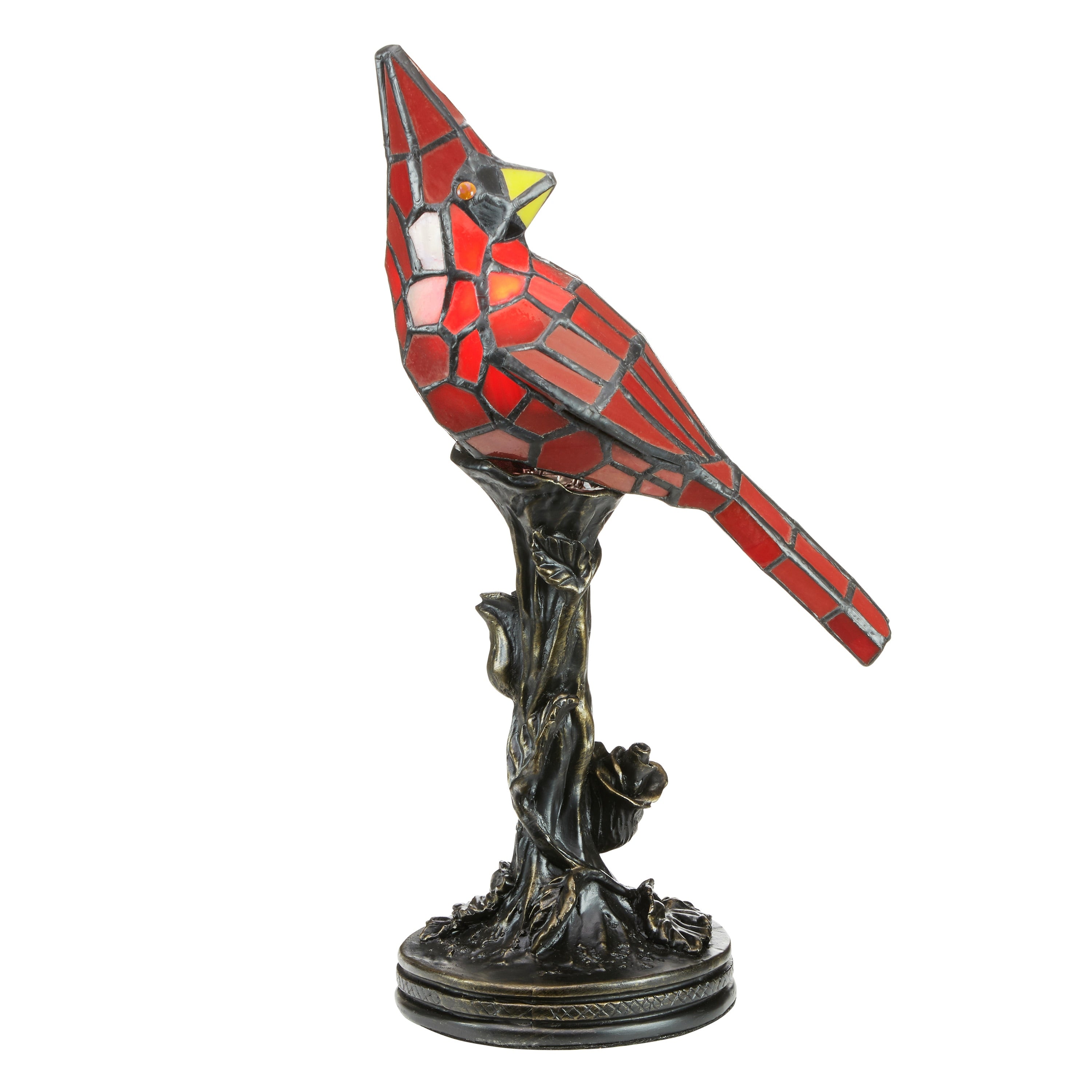 River of Goods Red Stained Glass 13-inch Cardinal Accent Lamp - 8L x 4.5W x 13.5H