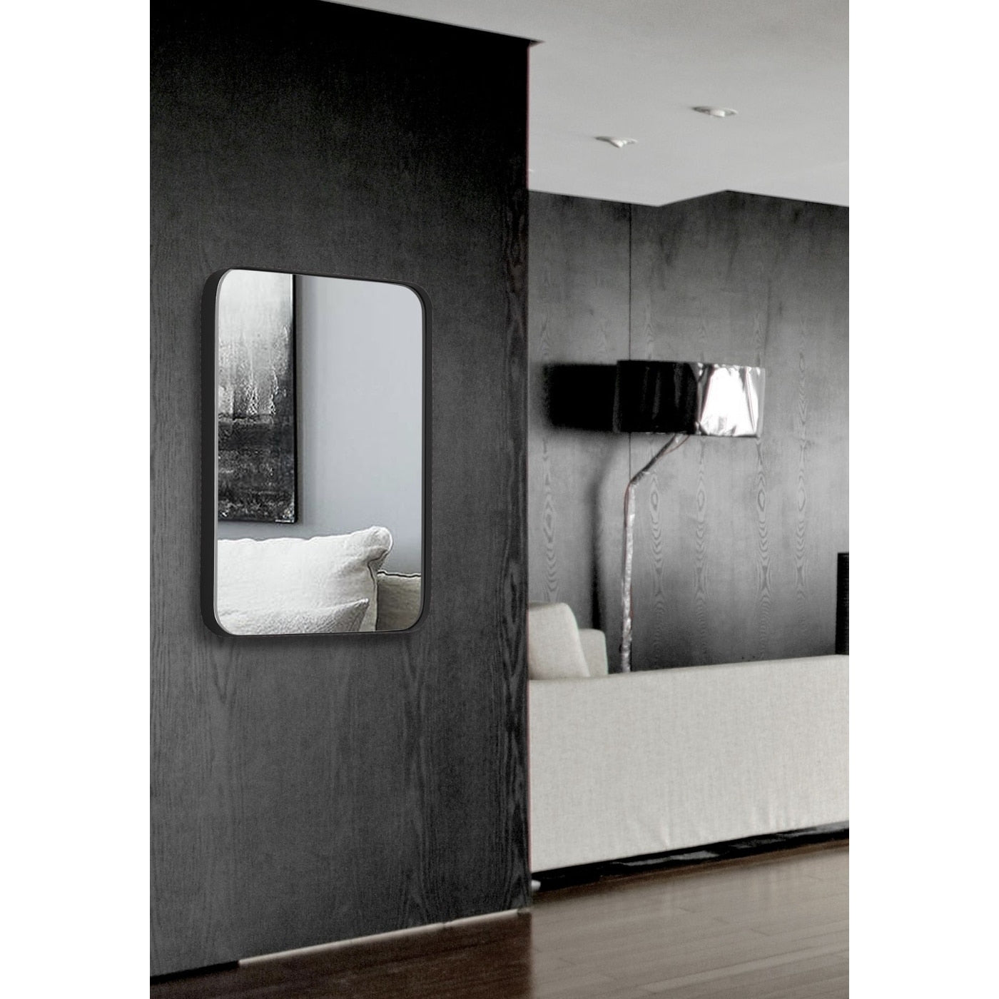 STAR Black Rectangular Wall and Bathroom Mirror - 24x36 Inches