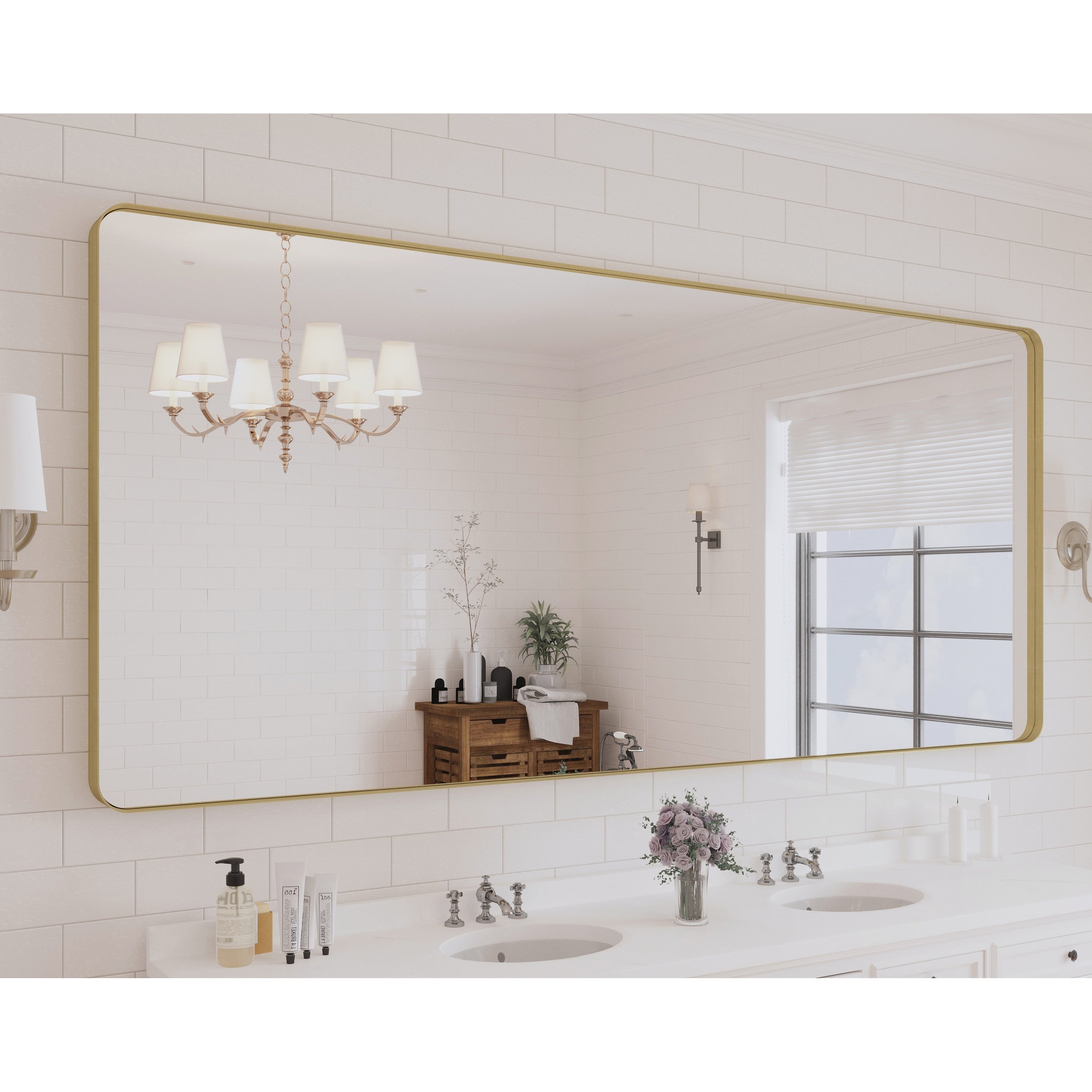 Framed Wall Mounted Bathroom Vanity Mirror