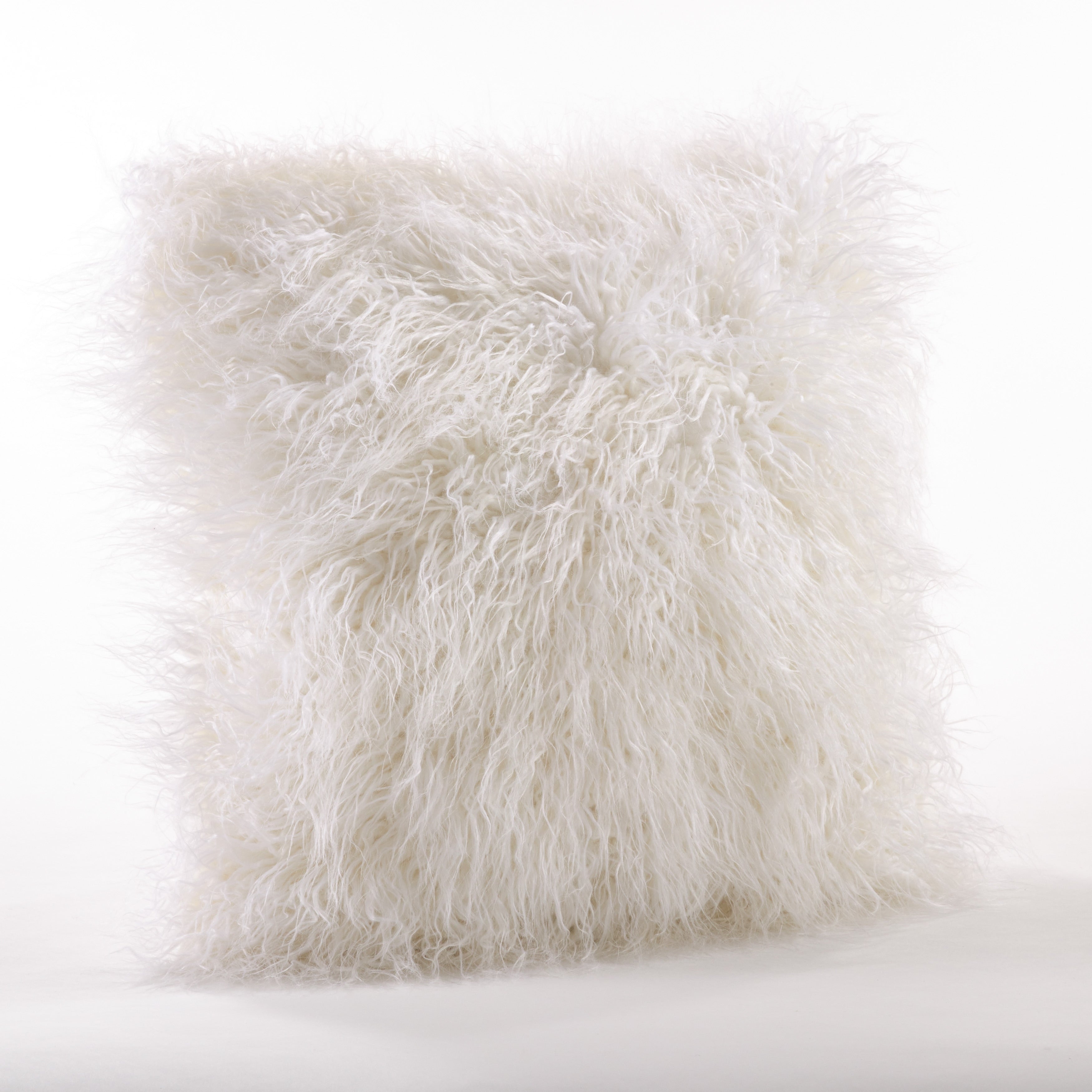 Mongolian Shaggy Faux Fur Throw Pillow