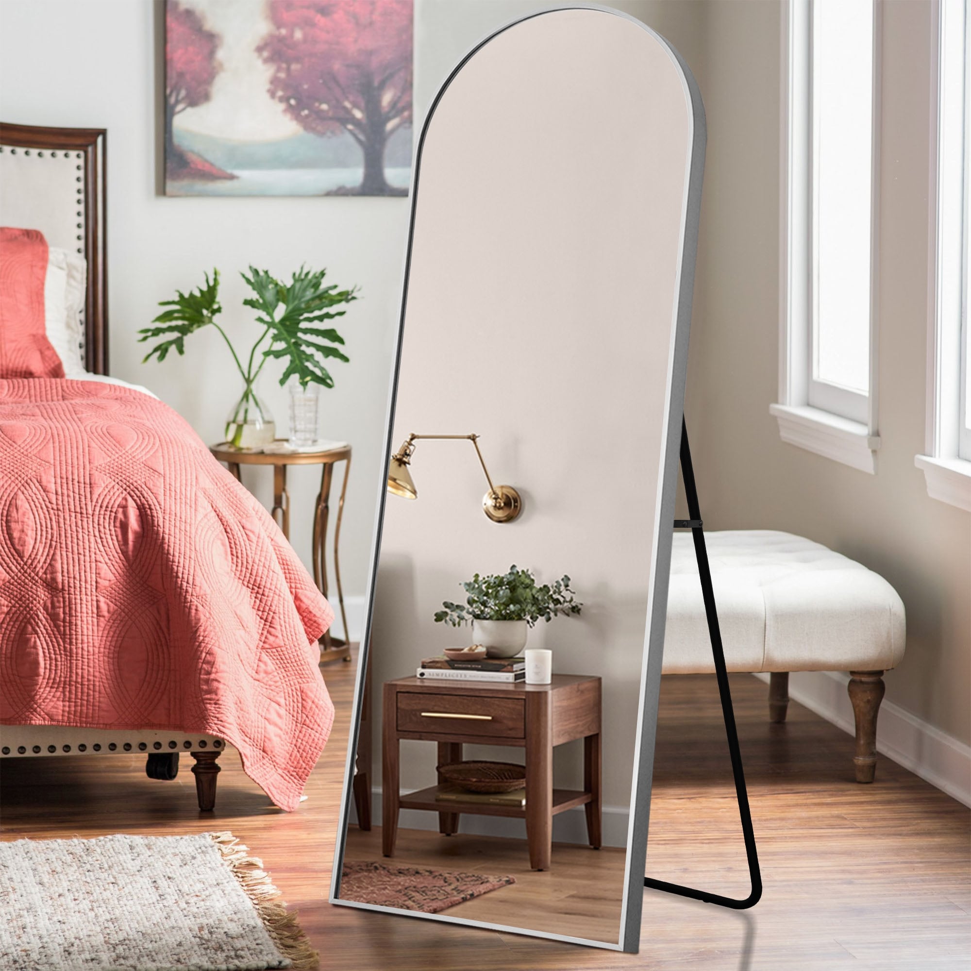 Dovelina Arched Full Length Floor Wall Mirror Standing Mirror