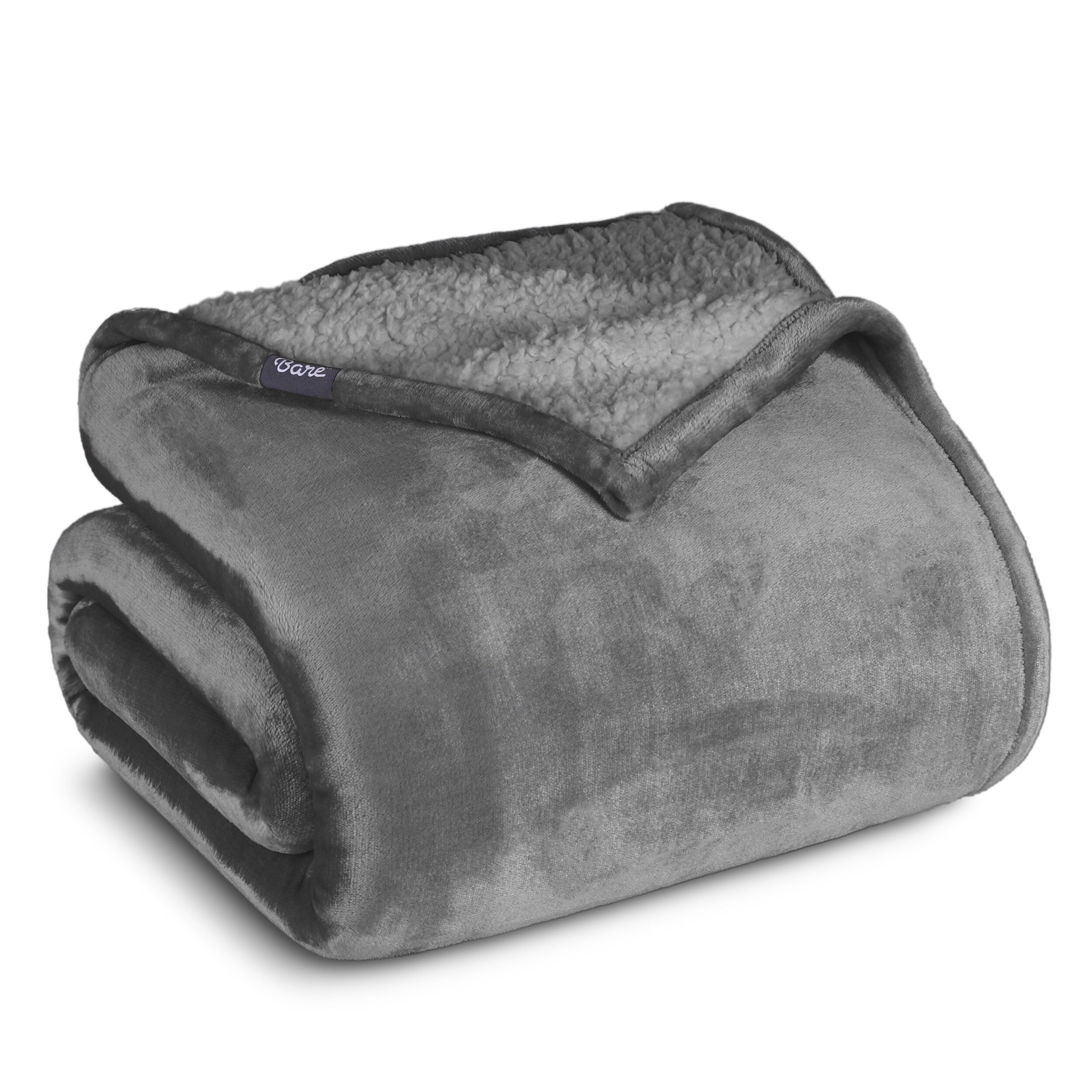 Bare Home Sherpa Fleece Blanket - Reversible Plush Bed Blanket