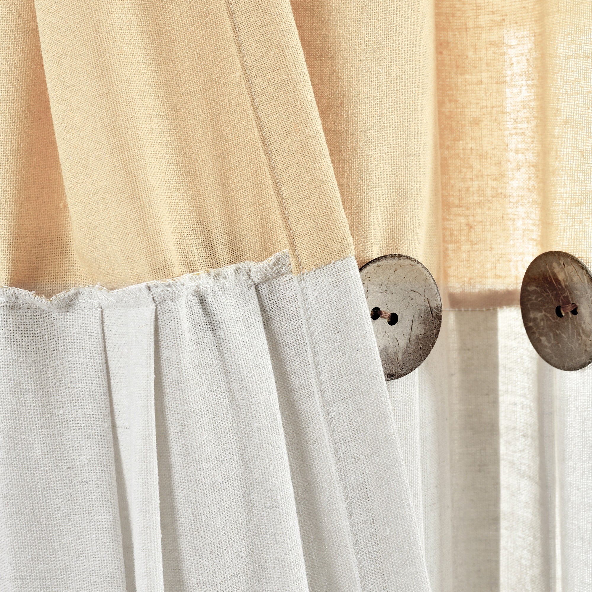 Lush Decor Linen Button Single Panel Window Curtain