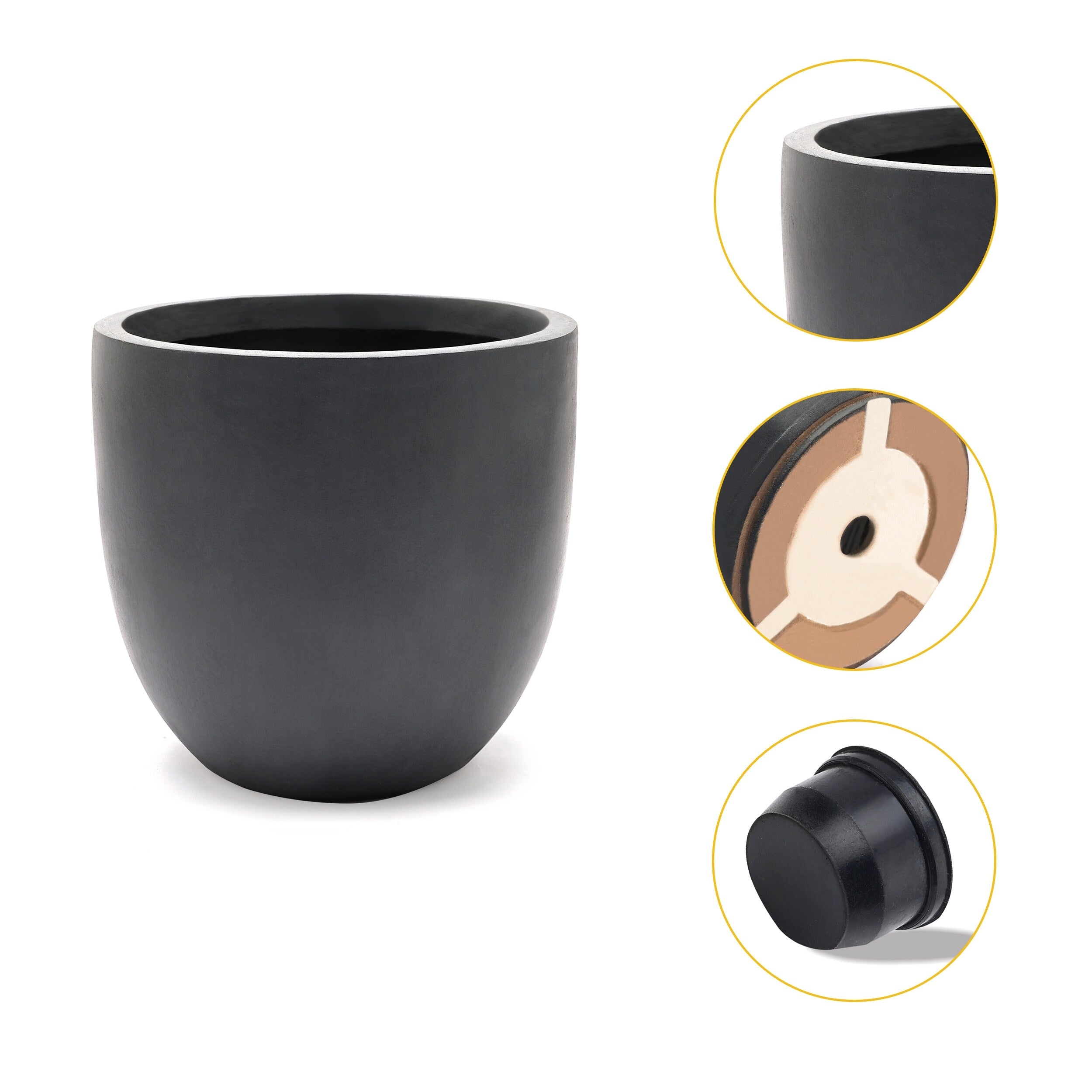 Tapered Round MgO Planter, Indoor and Outdoor