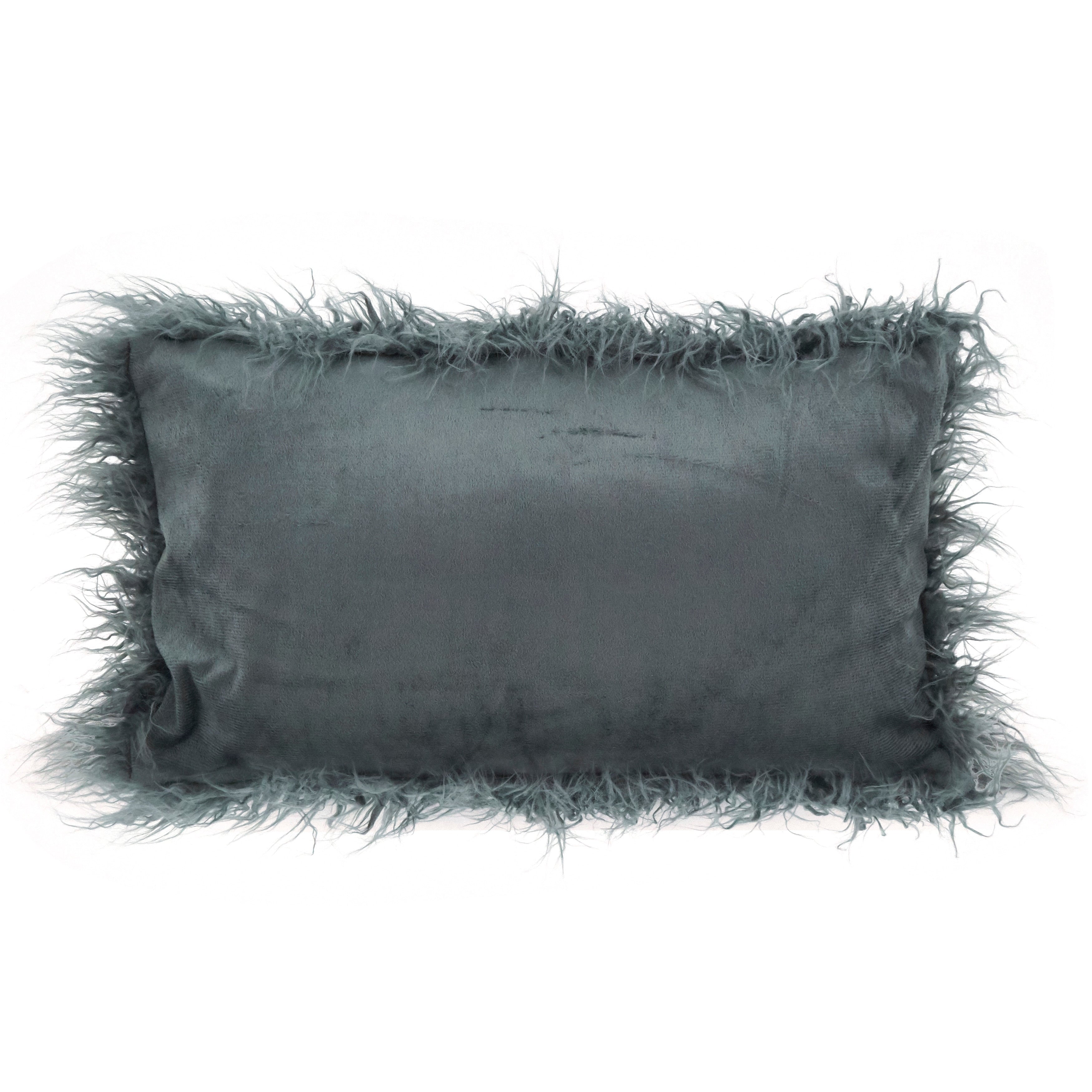 Mongolian Shaggy Faux Fur Throw Pillow