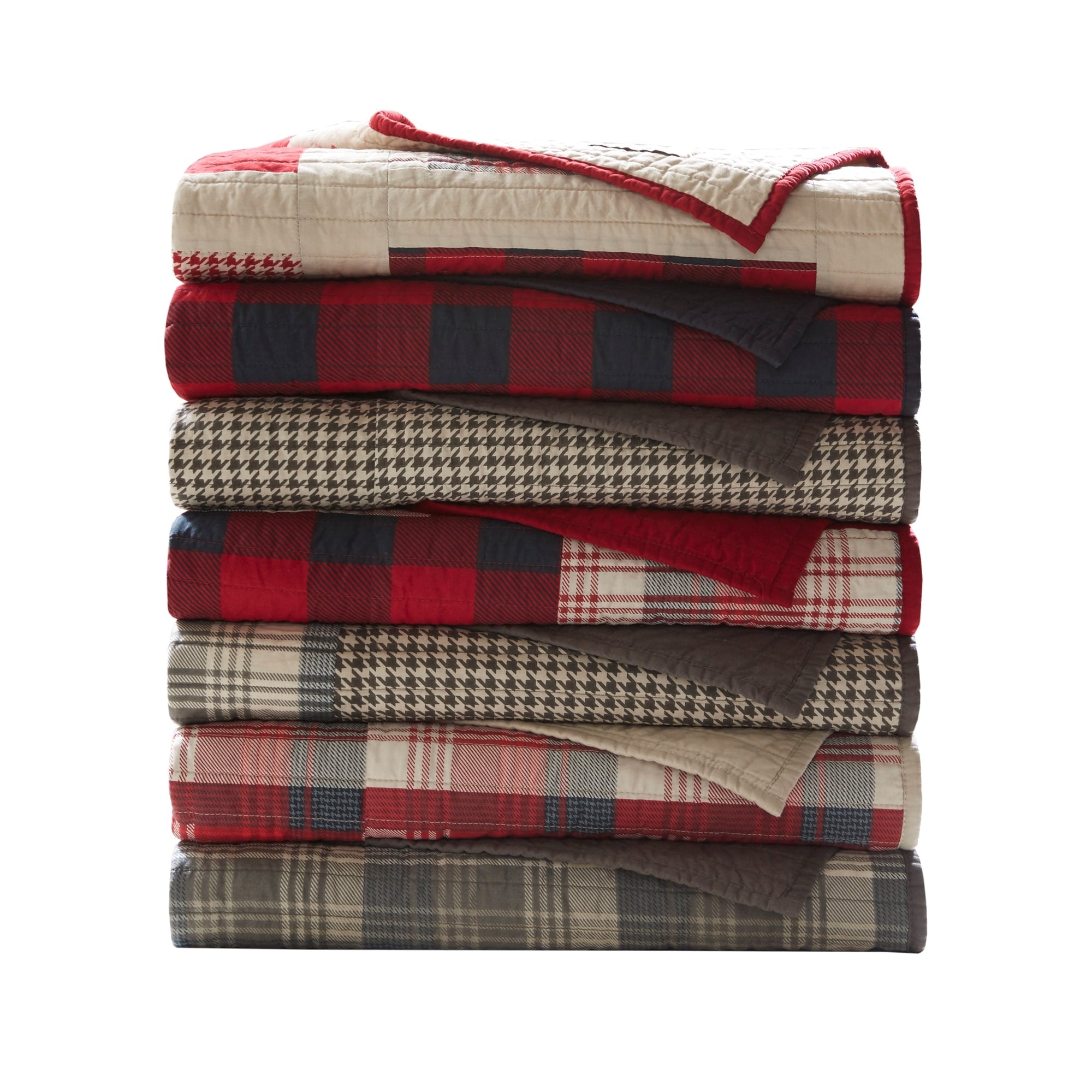 Woolrich Huntington Oversized Cotton Printed Pieced Quilted Throw