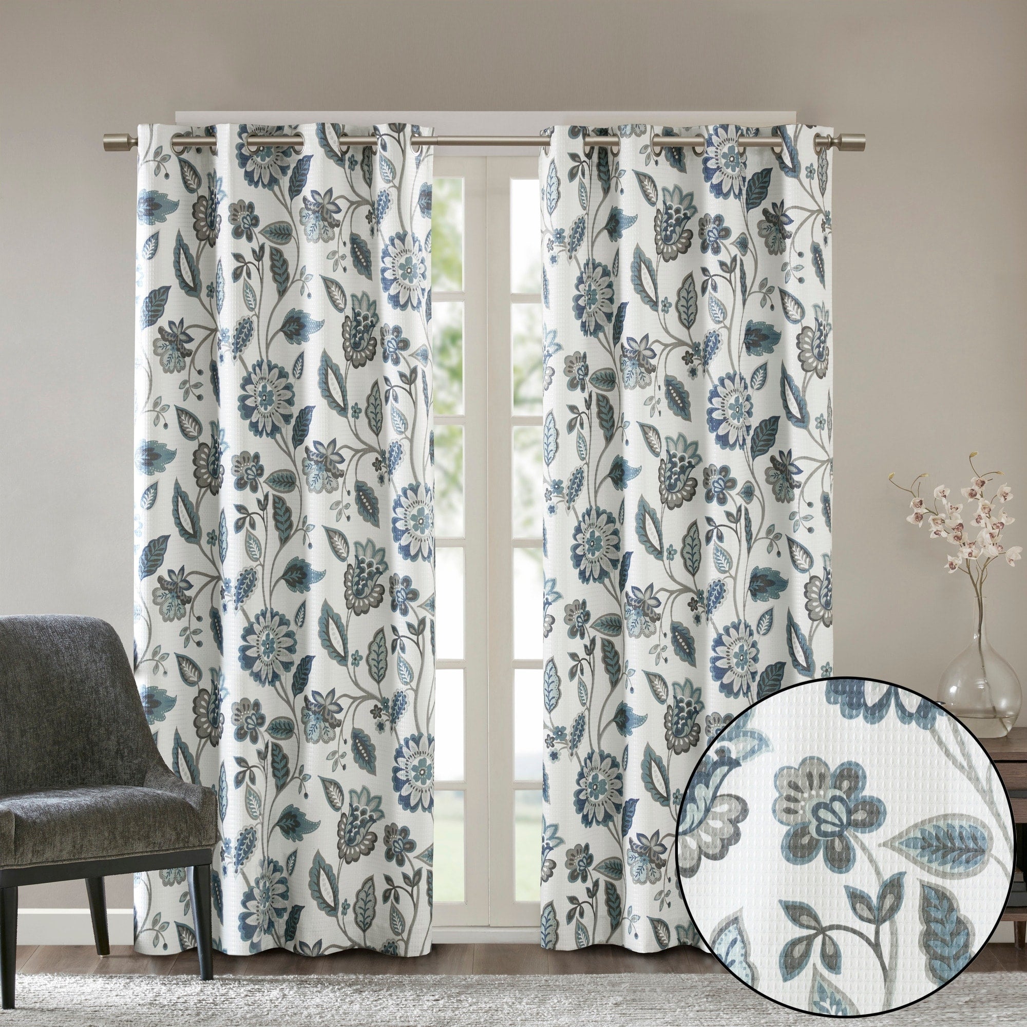 Jacquard Printed Room Darkening Curtain Panel