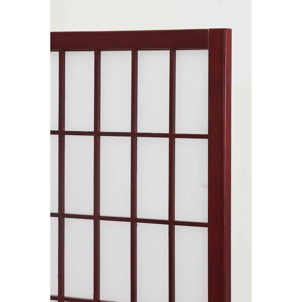 Roundhill Furniture Hoceima Oriental Shoji 4-panel Room Divider