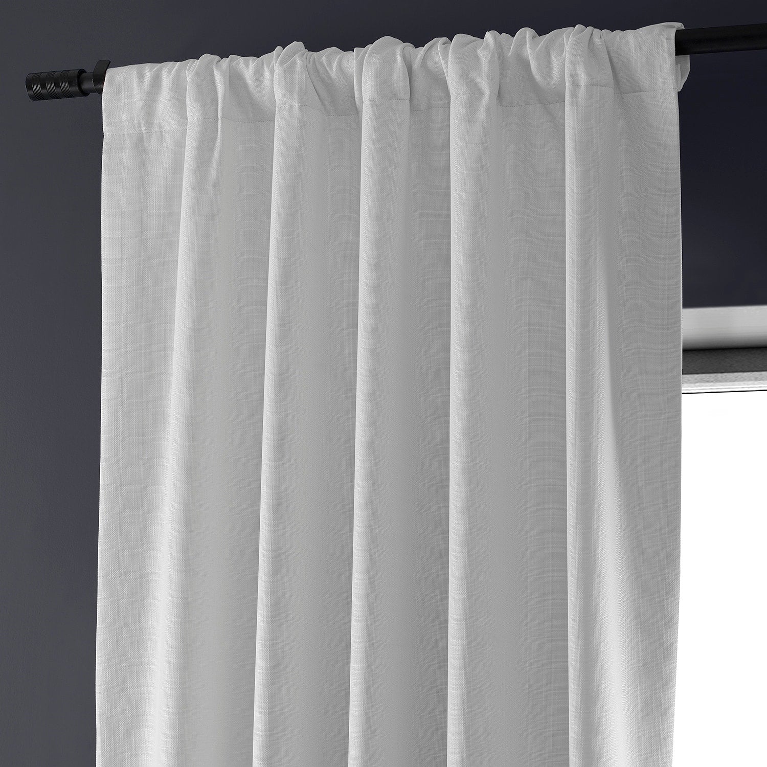 Exclusive Fabrics Faux Linen 100% Blackout Curtains Heat and Light Blocking - (1 Panel)