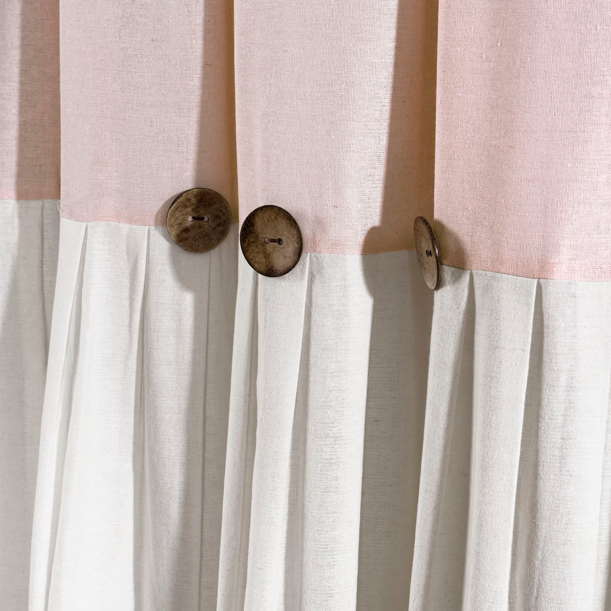 Lush Decor Linen Button Single Panel Window Curtain