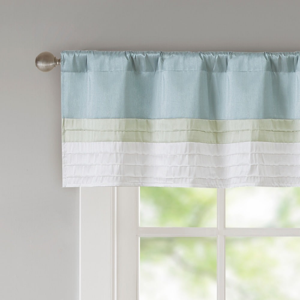 Madison Park Chester Pieced and Pintuck Lined Window Valance