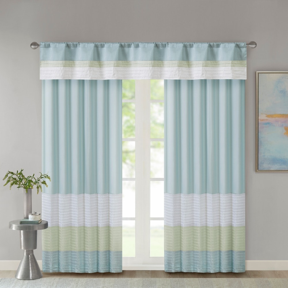 Madison Park Chester Pieced and Pintuck Lined Window Valance